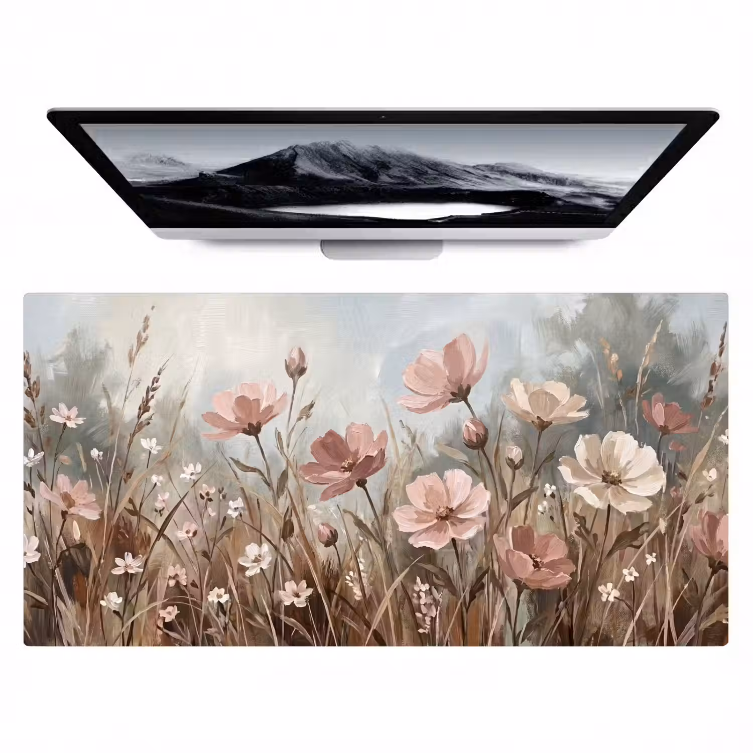 Bloemen - Botanisch - Schilderij - Pastel - Rustiek Muismat XXL klein -zzz3d