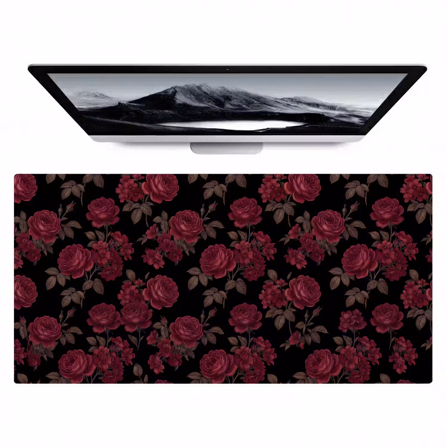 Bloemen - Roos - Patroon - Klassiek - Rood Muismat XXL klein -zzz3d