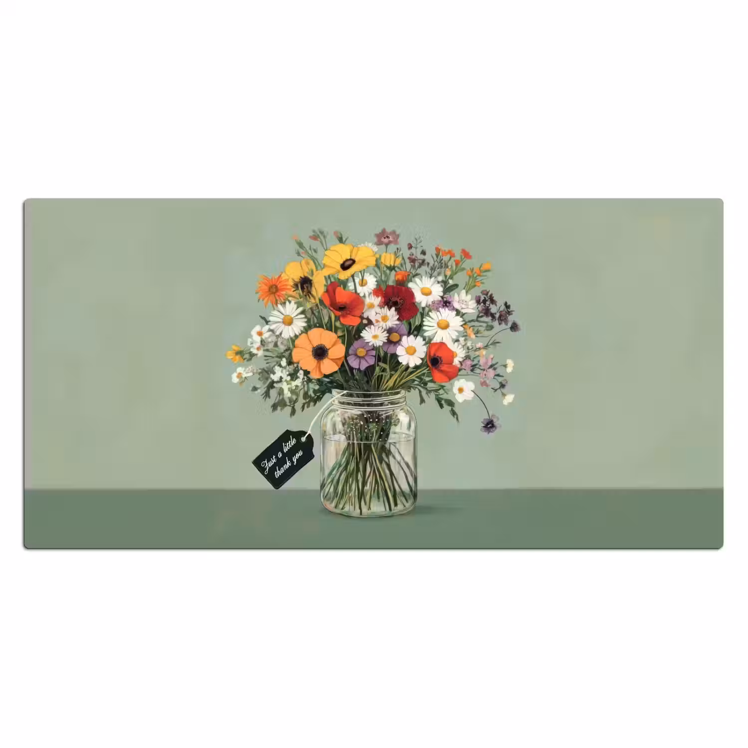 Bloemen - Vaas - Kaartje Muismat XXL klein -3d_leeg