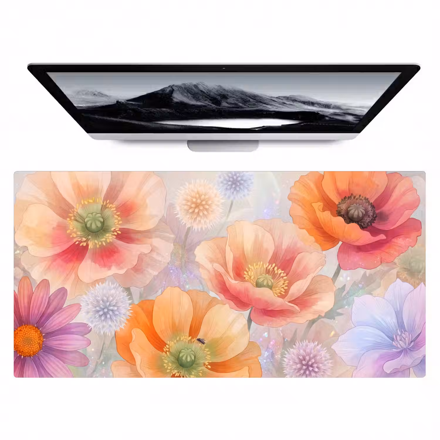 Bloemen - Aquarel - Natuur - Modern - Kleurrijk Muismat XXL klein -zzz3d