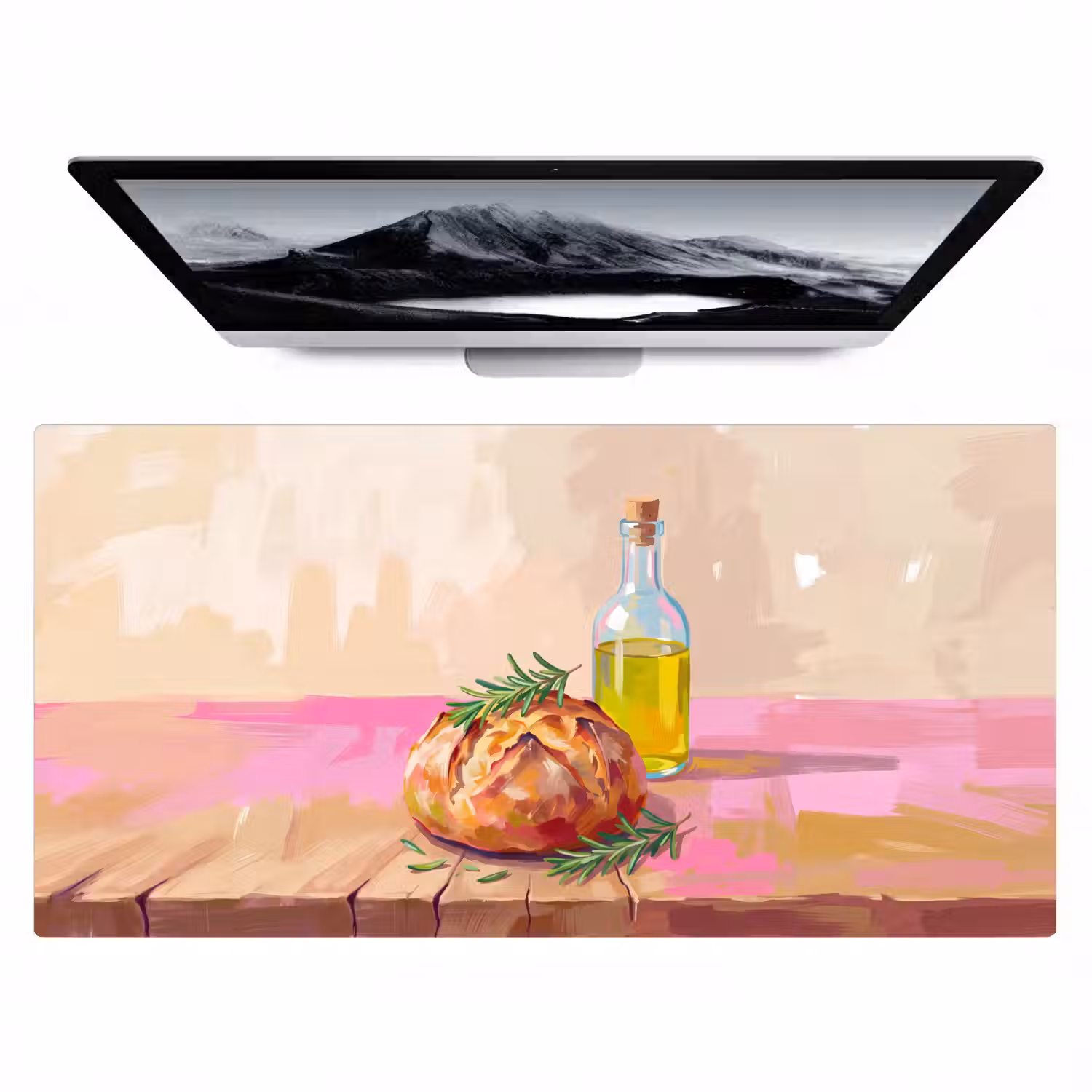Eten - Brood - Olijfolie - Abstract - Keuken Muismat XXL klein -zzz3d