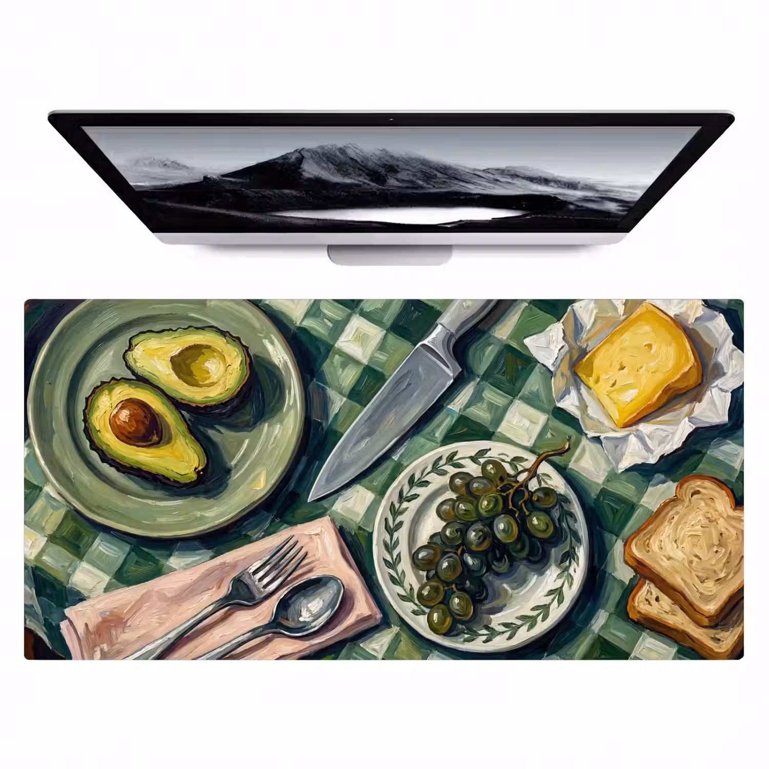 Eten - Ontbijt - Tafel - Modern - Groen Muismat XXL klein -zzz3d