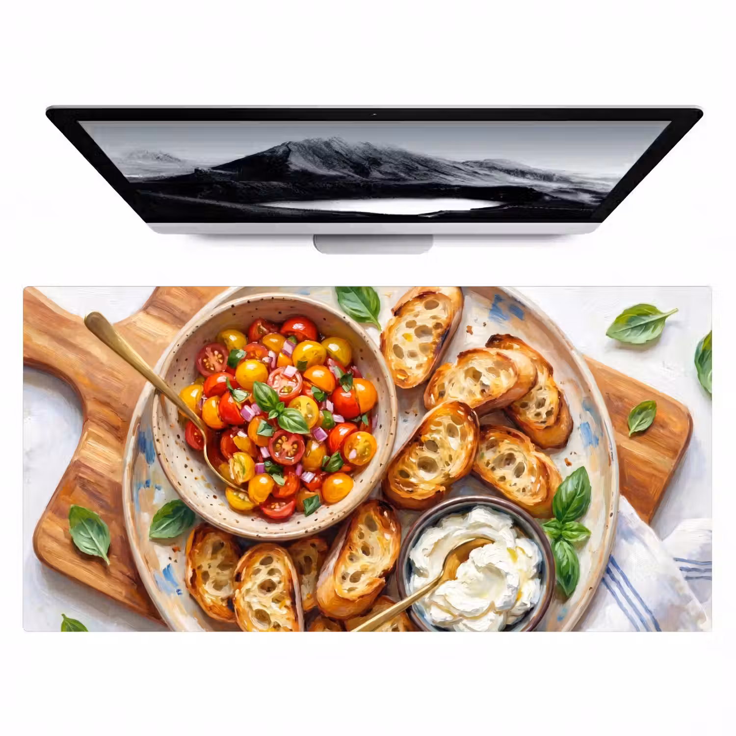 Eten - Tomaat - Brood - Kleurrijk - Keuken Muismat XXL klein -zzz3d