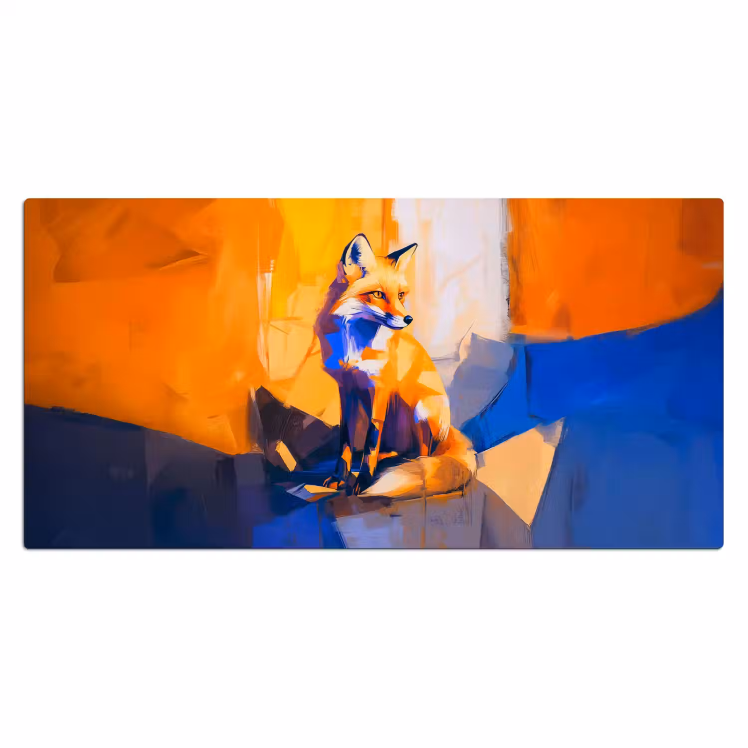 Vos - Oranje - Vormen - Abstract Muismat XXL klein -3d_leeg