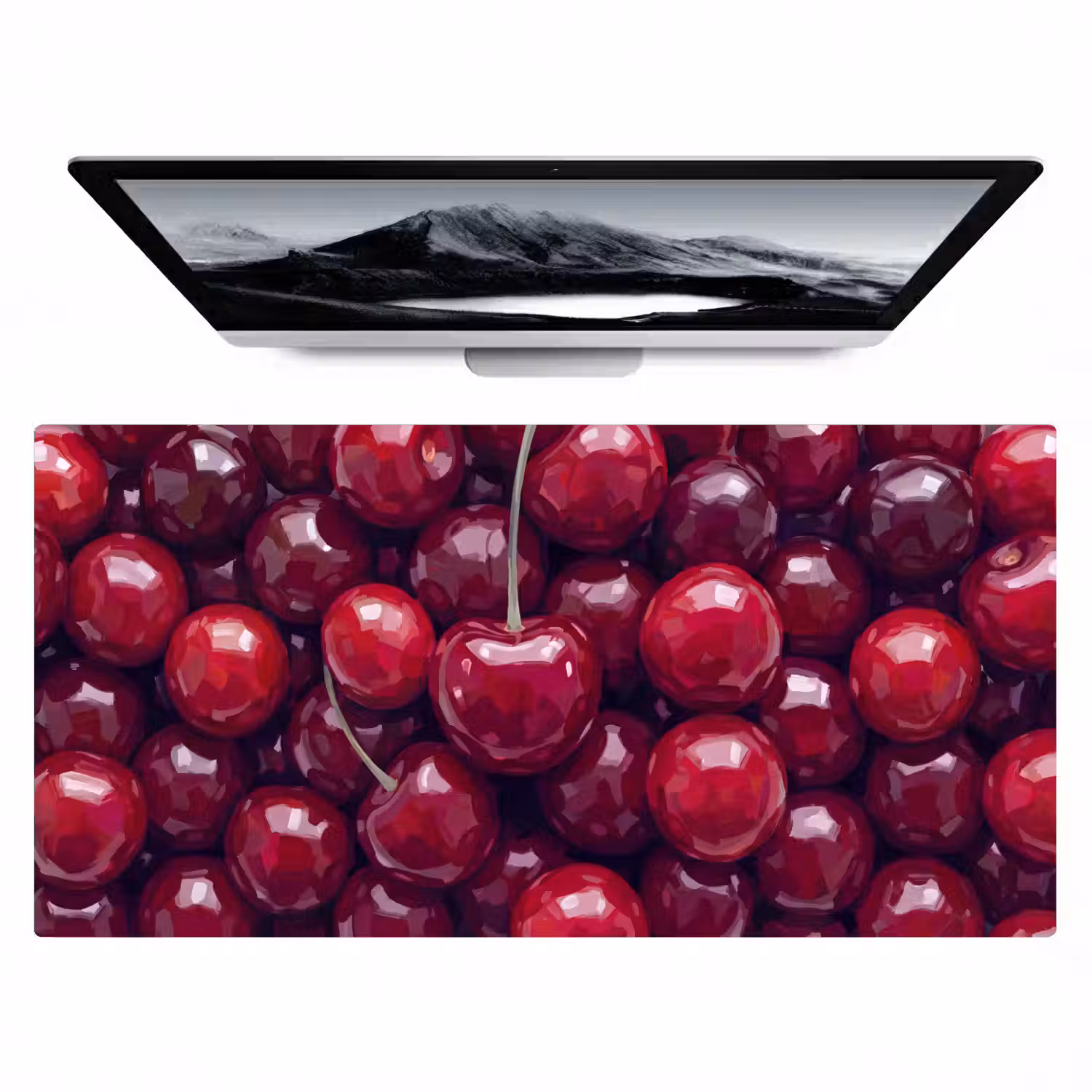 Fruit - Kersen - Eten - Modern - Rood Muismat XXL klein -zzz3d