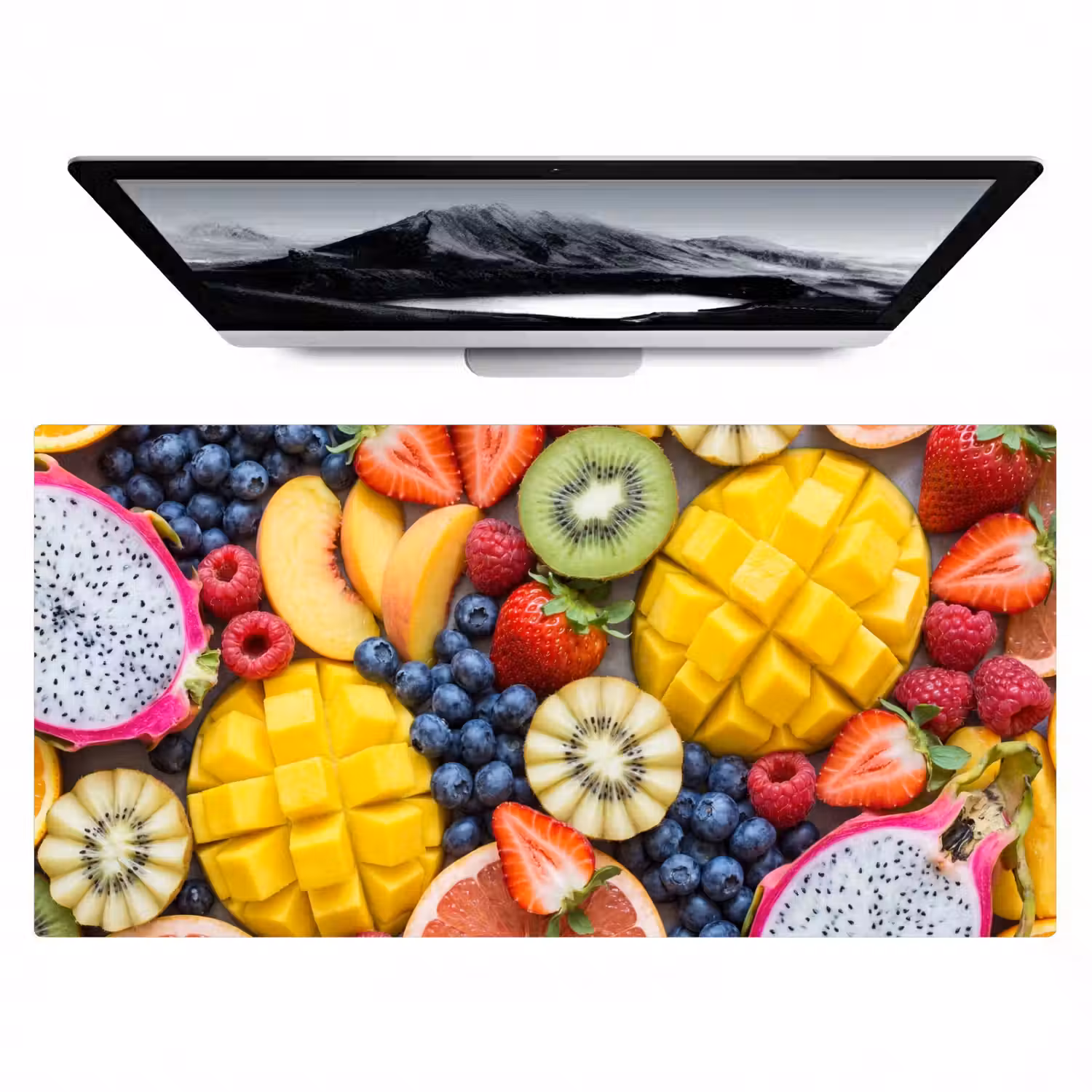 Fruit - Versneden - Kleurrijk - Eten - Gezond Muismat XXL klein -zzz3d