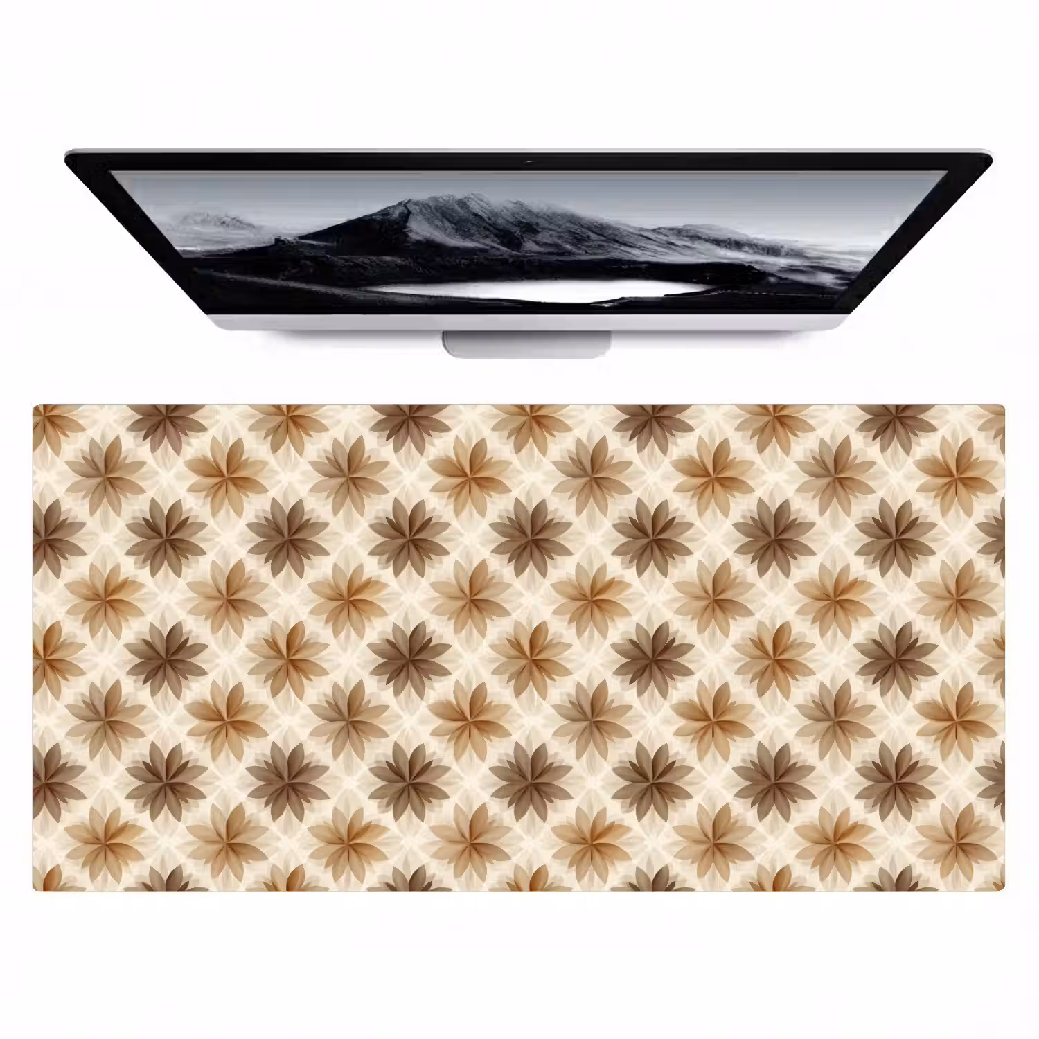 Geografisch - Patroon - Bruin Muismat XXL klein 681 -zzz3d