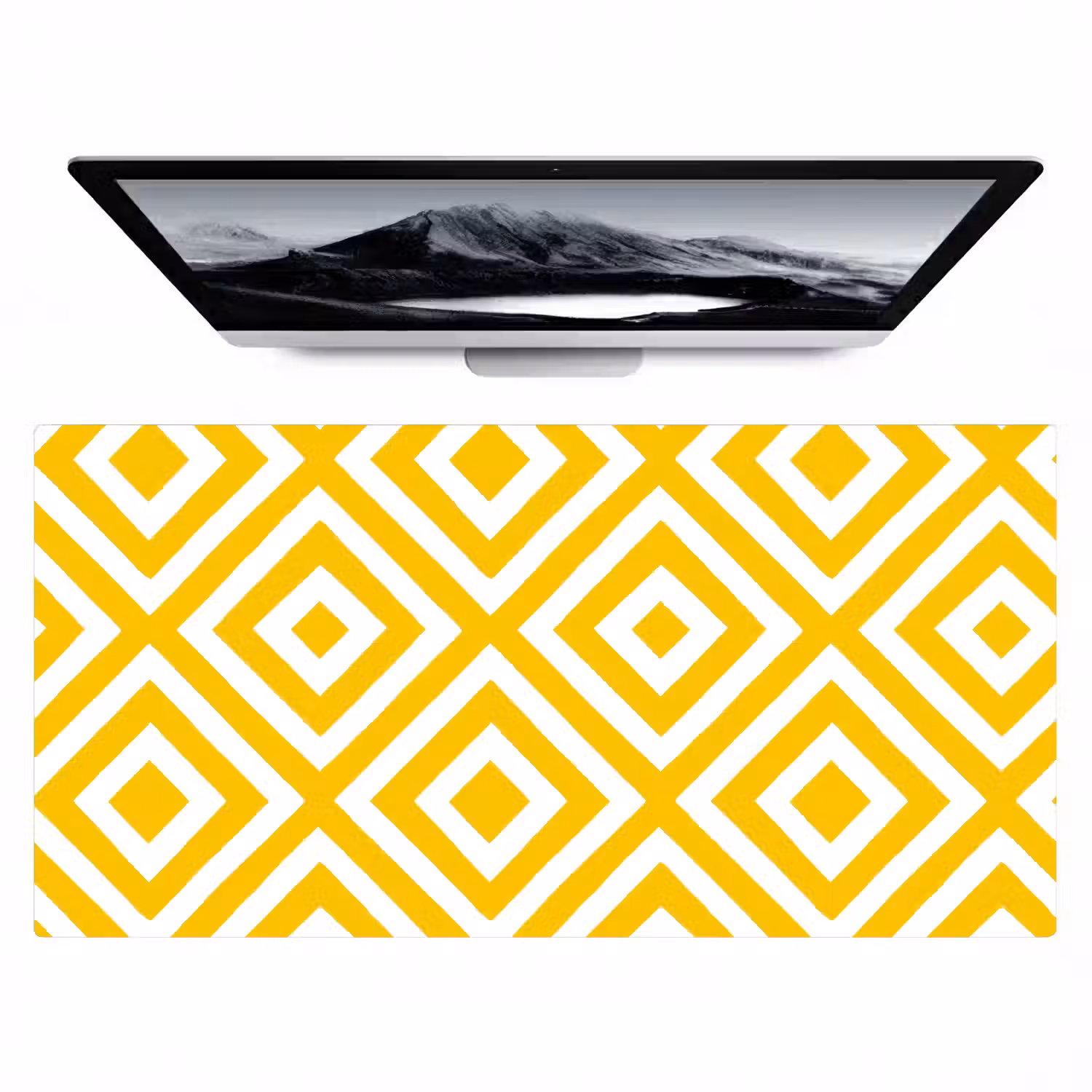 Geometrisch - Lijnen - Modern - Geel - Wit Muismat XXL klein 681 -zzz3d