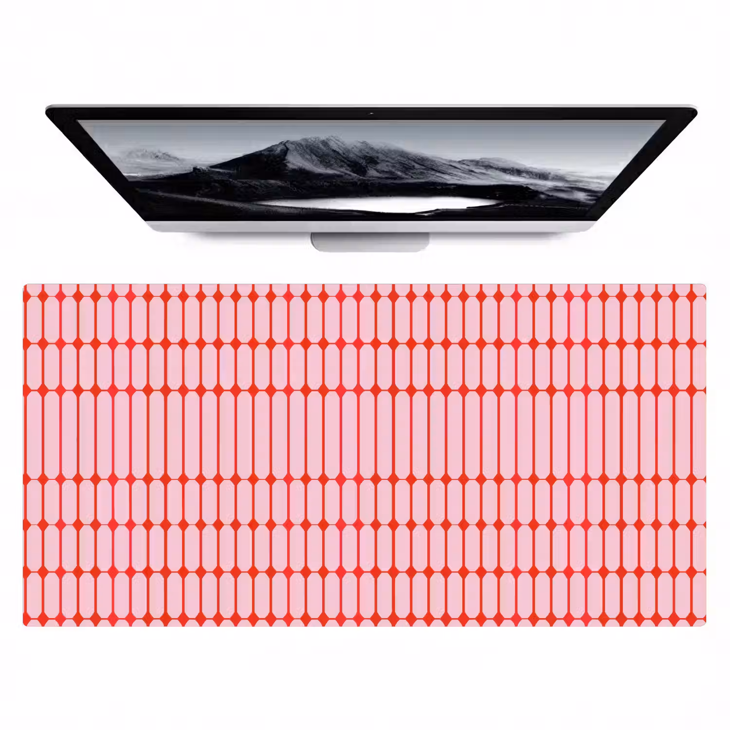 Geometrisch - Minimalistisch - Rood - Roze Muismat XXL klein 681 -zzz3d