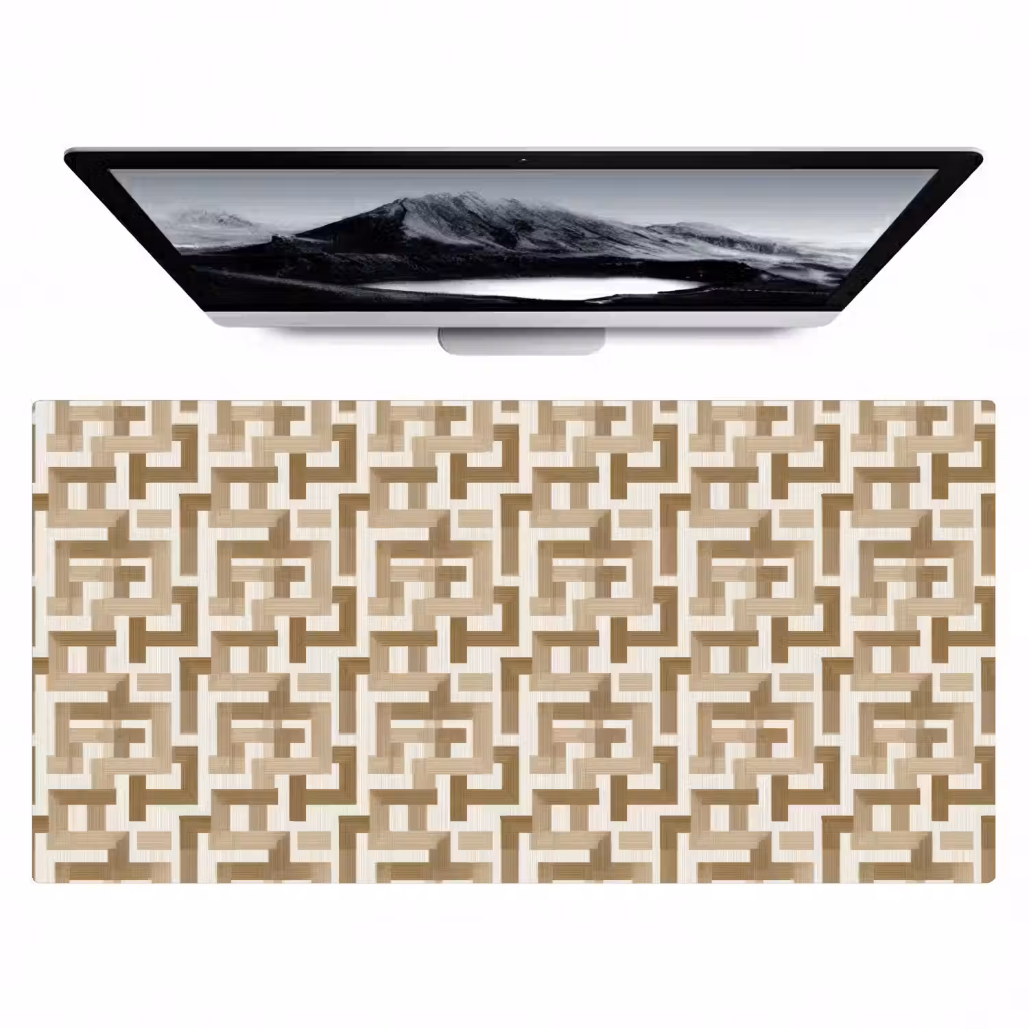 Geometrisch - Retro - Bruin Muismat XXL klein 681 -zzz3d