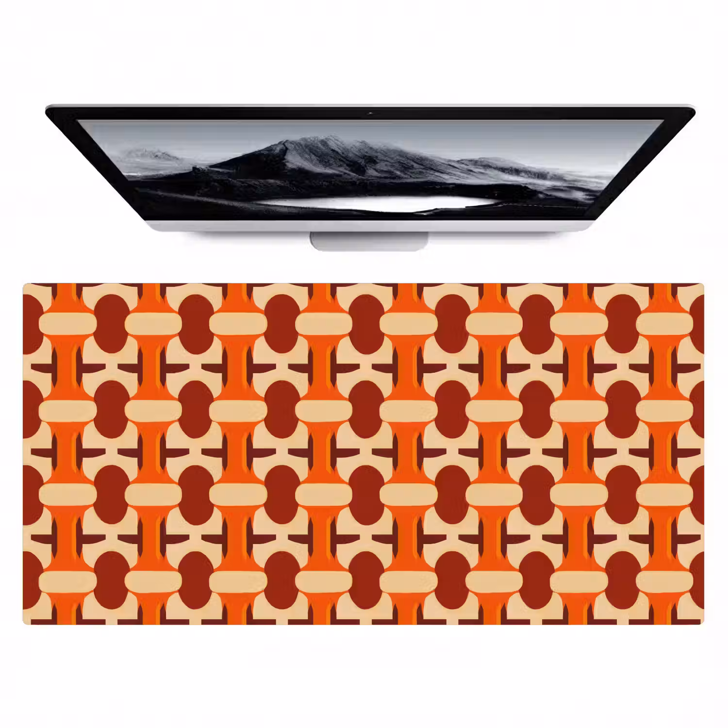 Geometrisch - Retro - Oranje Muismat XXL klein 681 -zzz3d