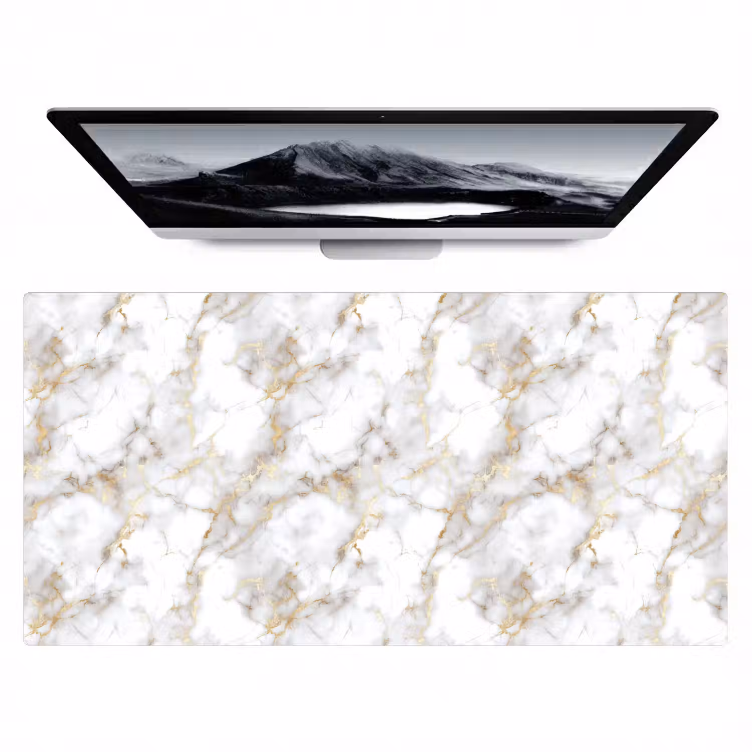 Gouden aders - Marmer - Wit Muismat XXL klein 681 -zzz3d