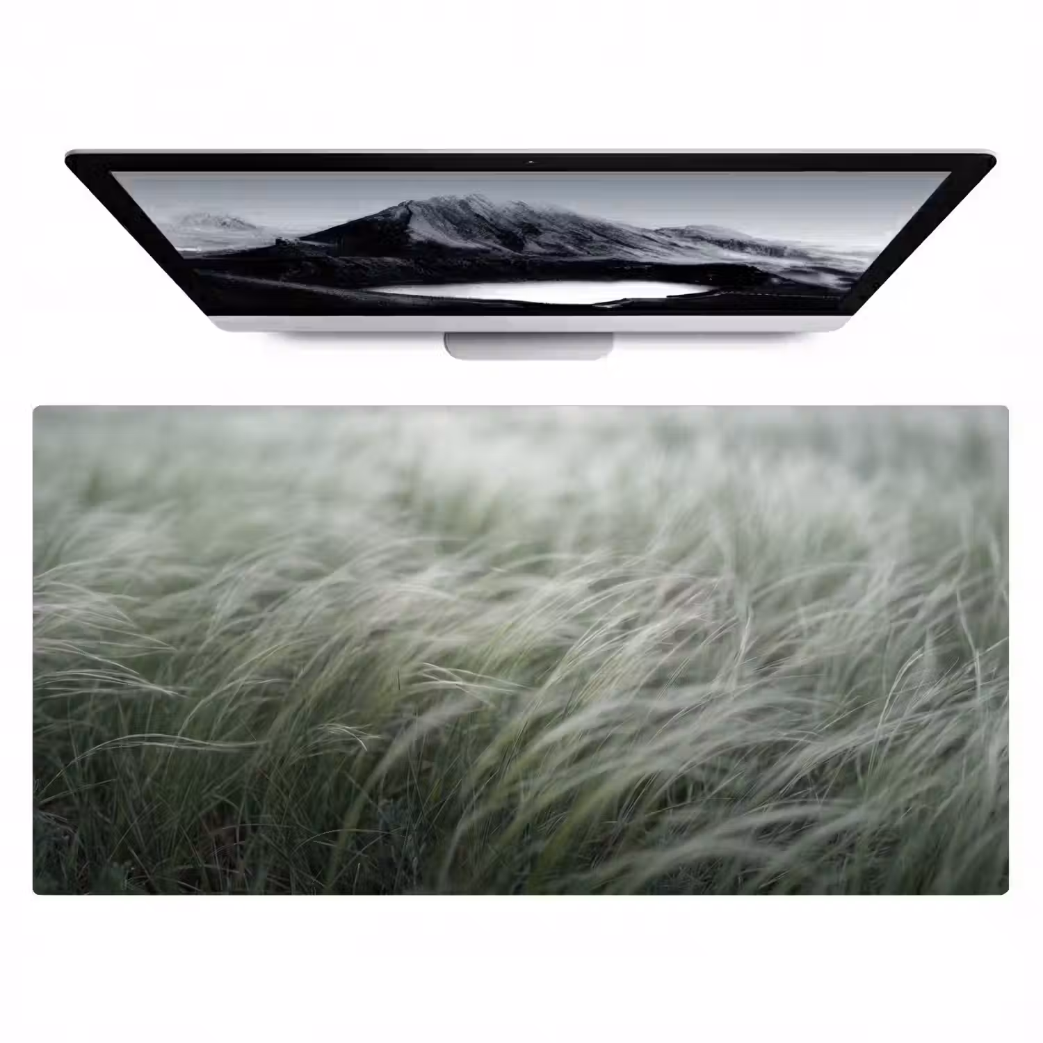 Gras - Wazig - Natuur - Groen - Zacht Muismat XXL klein -zzz3d