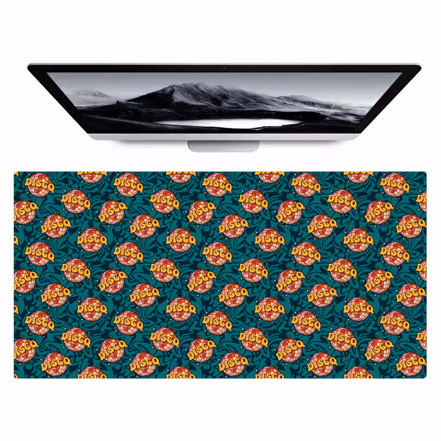 Groen - Disco - Patroon Muismat XXL klein 681 -zzz3d