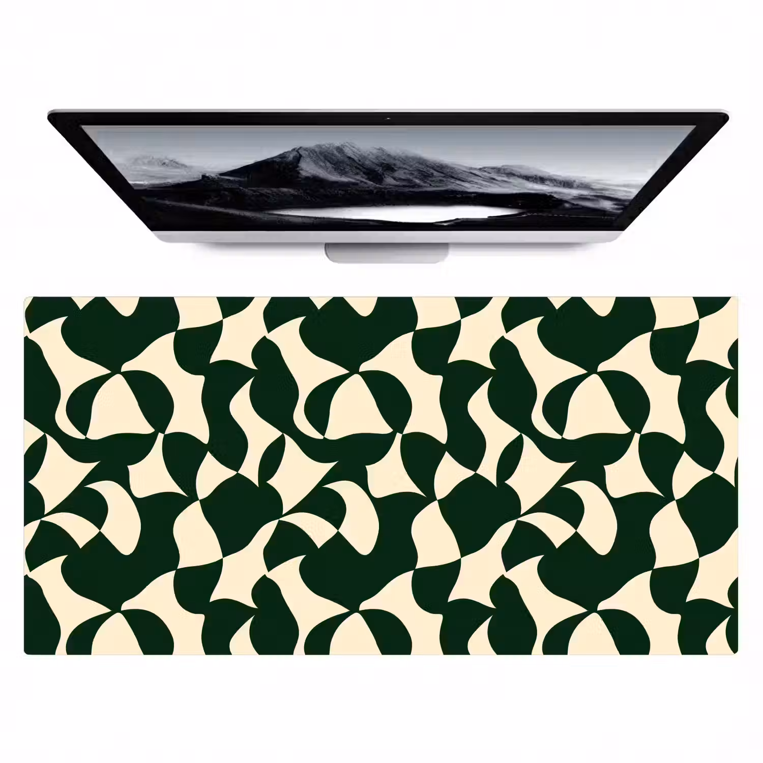 Groen - Organische vlakken - Crème Muismat XXL klein 681 -zzz3d