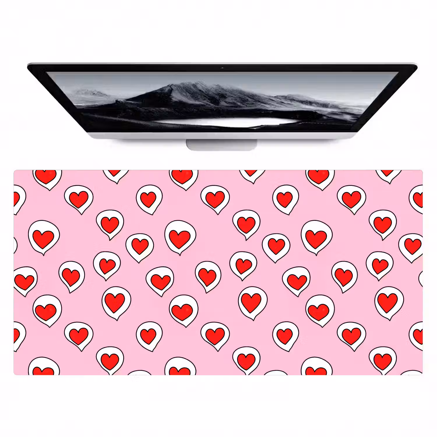 Hartjes - Patroon - Rood Muismat XXL klein 681 -zzz3d