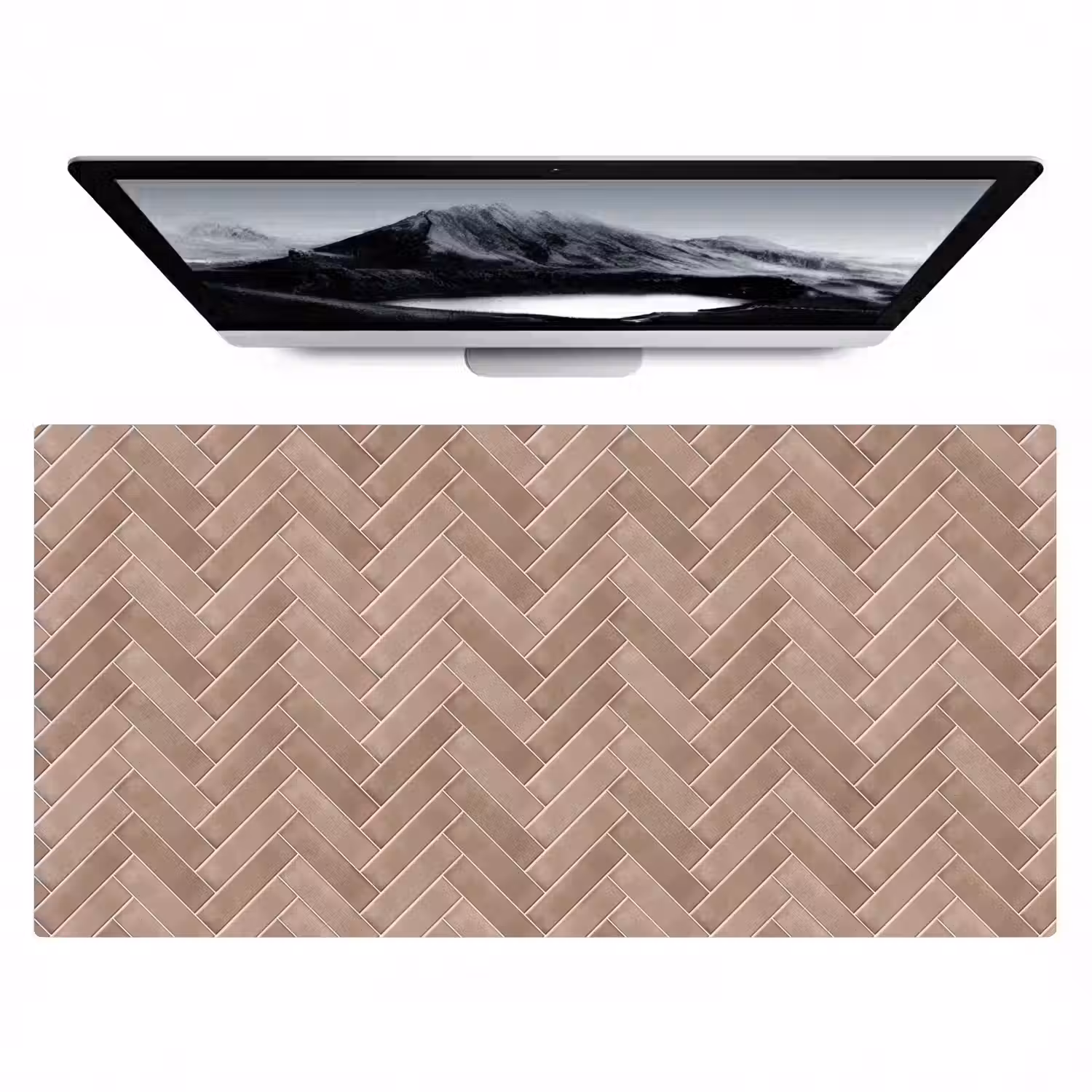 Visgraat - Wandtegel - Oudroze - Terracotta Muismat XXL klein 681 -zzz3d
