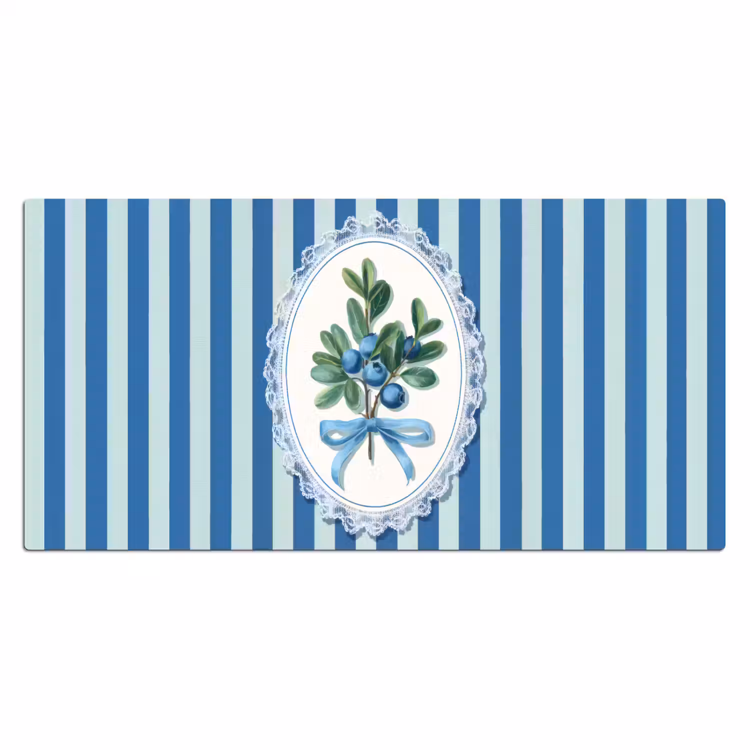 Illustratie - Bessen - Blauw - Strepen Muismat XXL klein -3d_leeg