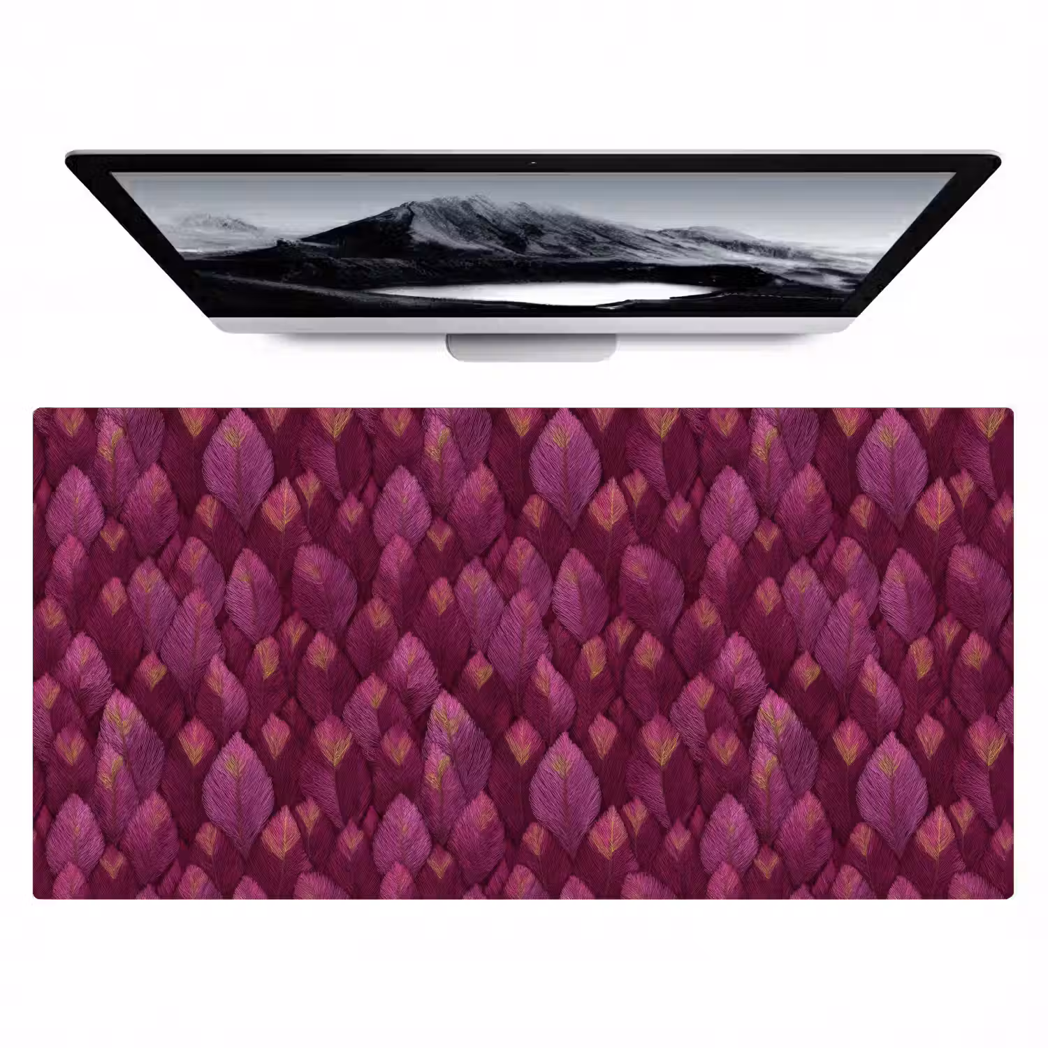 Bladeren - Patroon - Burgundy Muismat XXL klein 681 -zzz3d