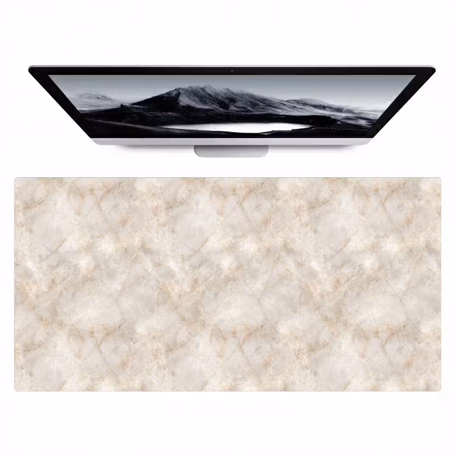 Lichtbeige - Goudbruine Nerven - Marmer Muismat XXL klein 681 -zzz3d