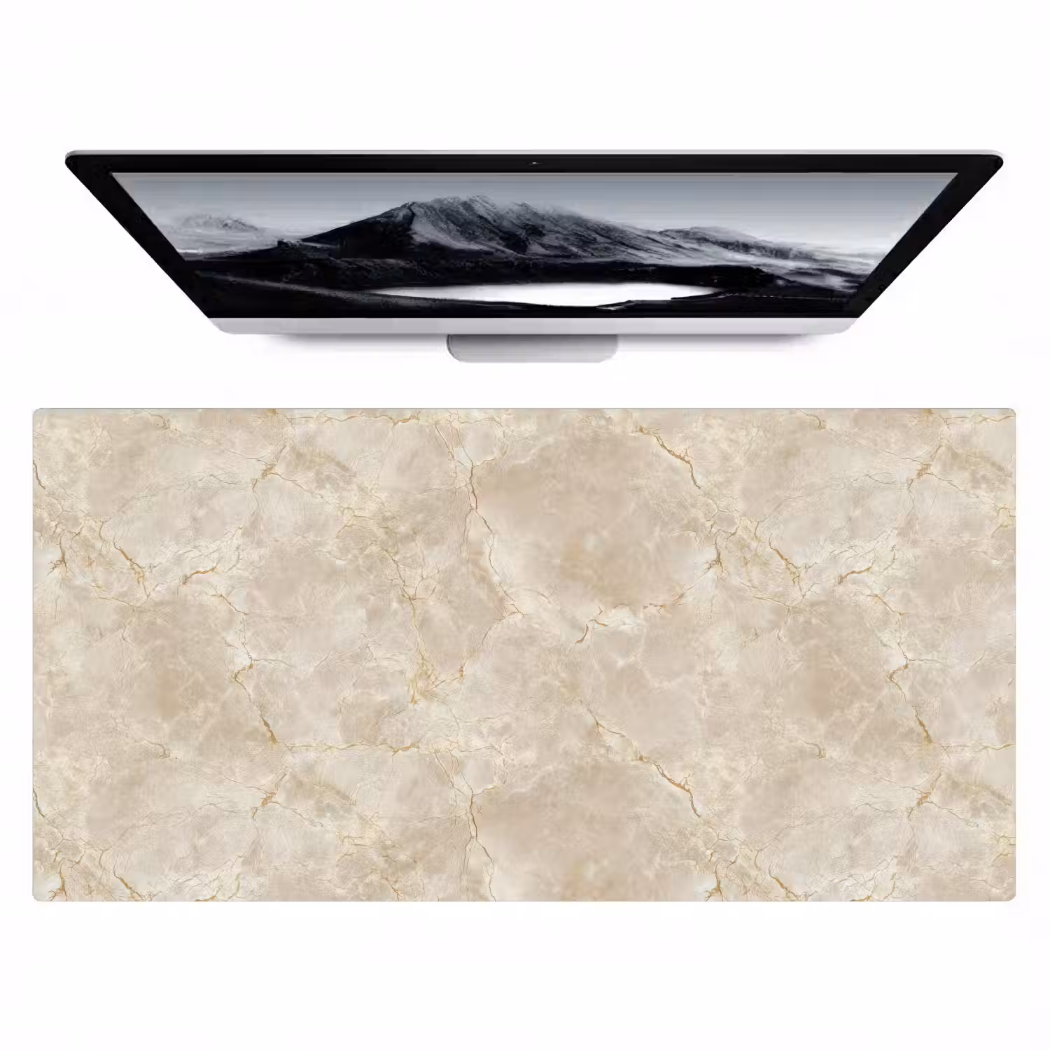 Lichtbeige - Marmer - Aders Muismat XXL klein 681 -zzz3d
