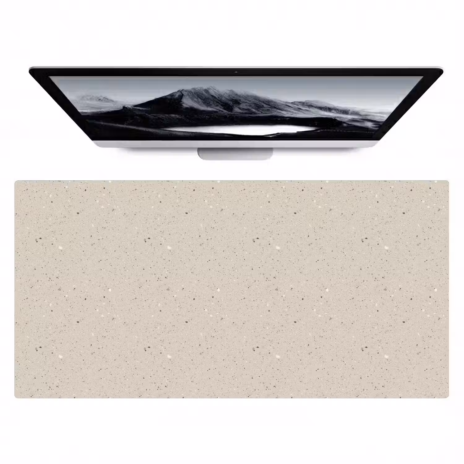 Lichtbeige - Terrazzo - Grijs Muismat XXL klein 681 -zzz3d