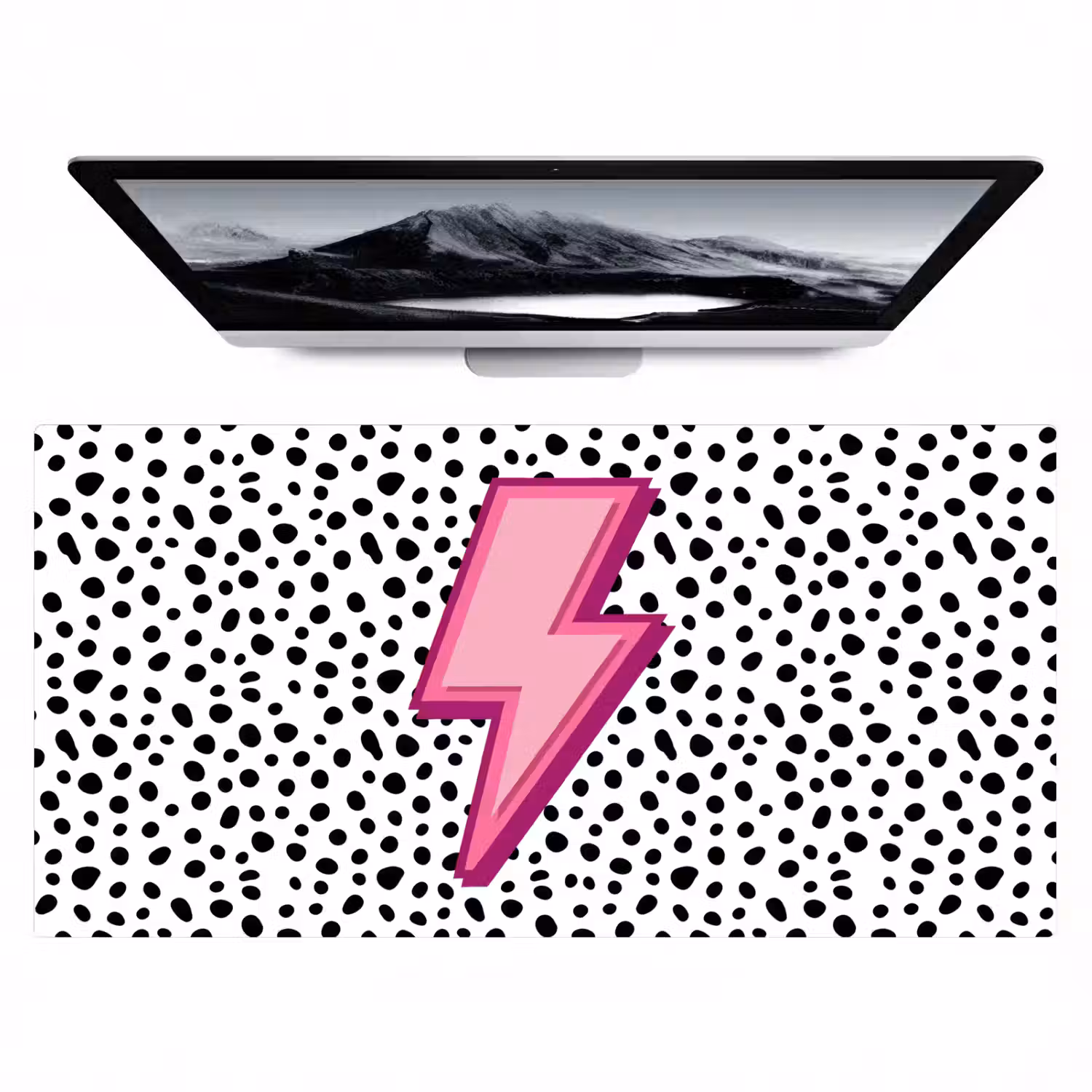 Bliksem - Roze - Stippen Muismat XXL klein -zzz3d