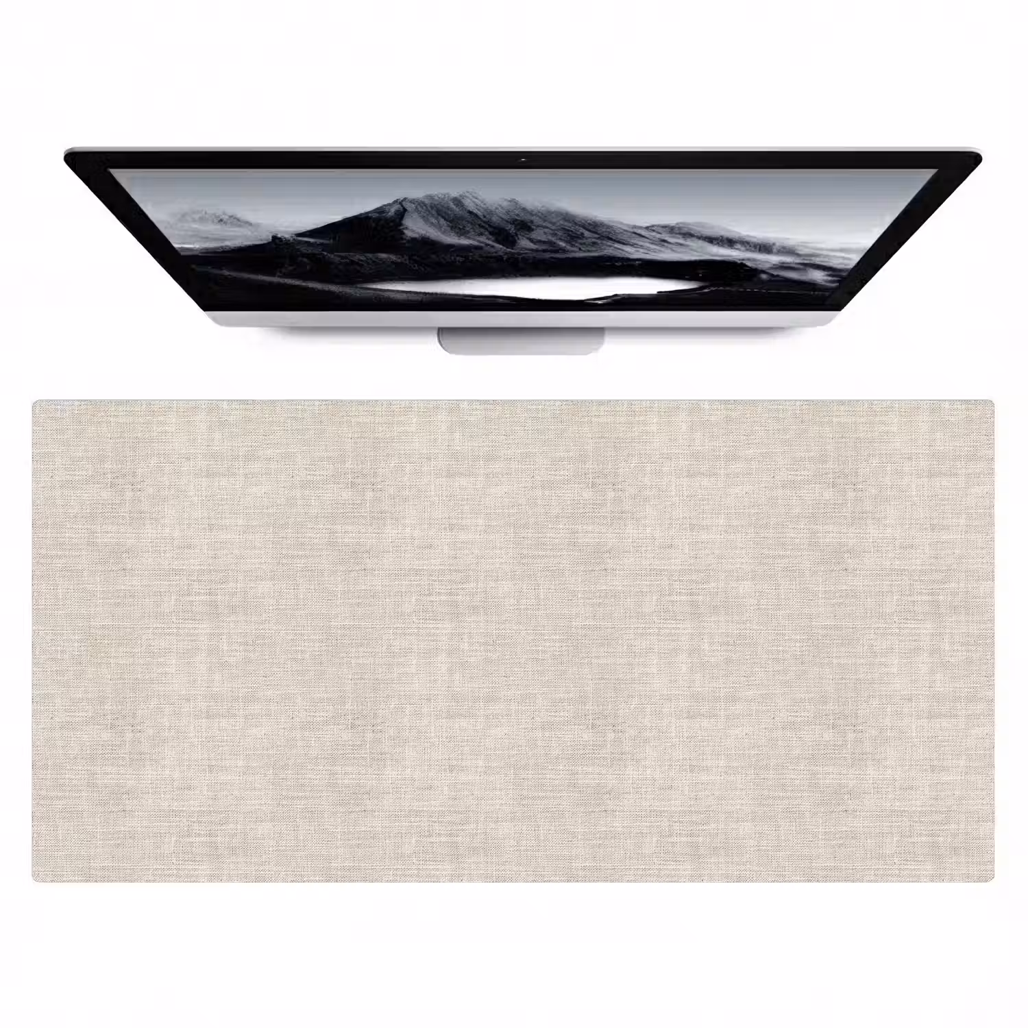 Linnen - Textuur - Beige Muismat XXL klein 681 -zzz3d