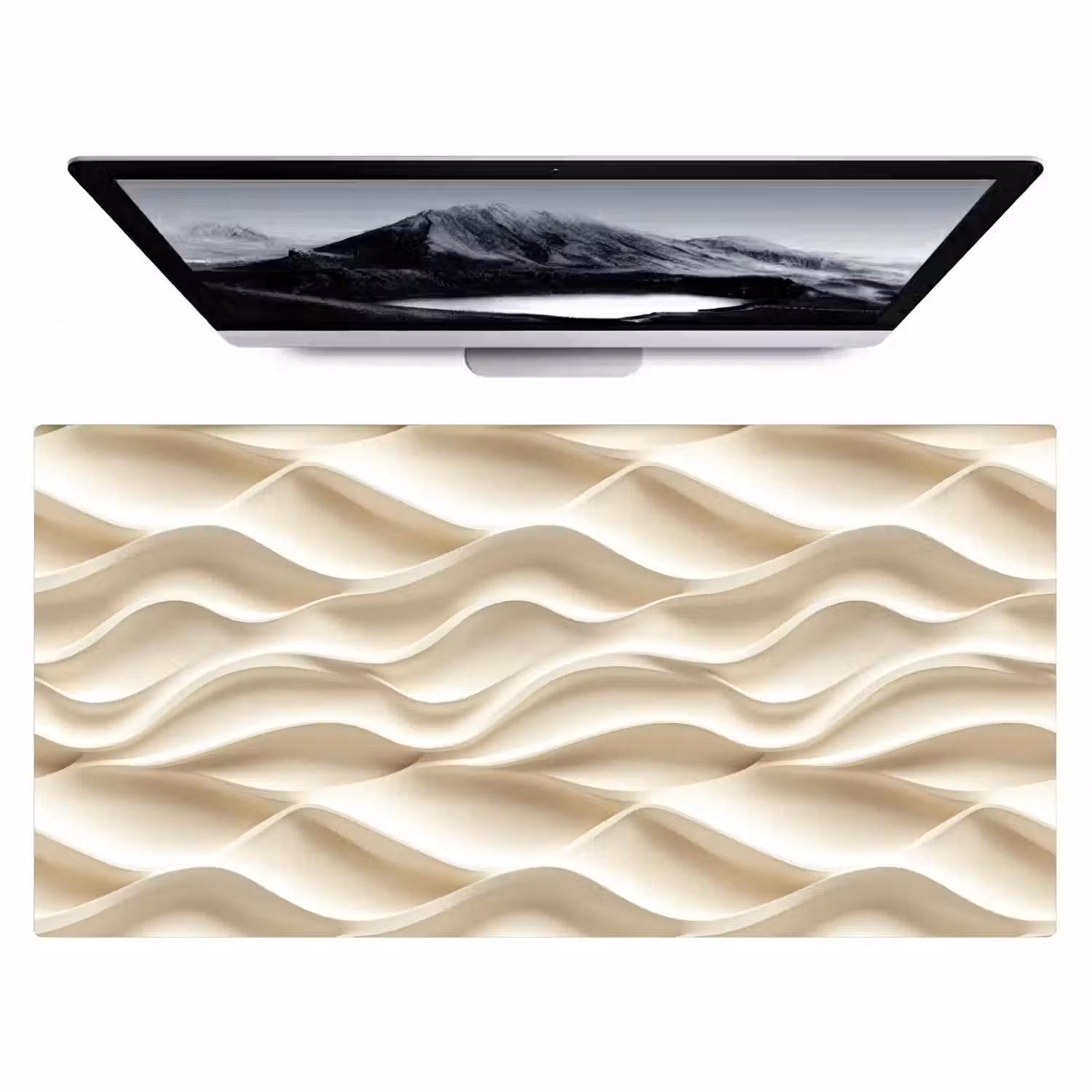 Lijnen - Golvend - Crème Muismat XXL klein 681 -zzz3d