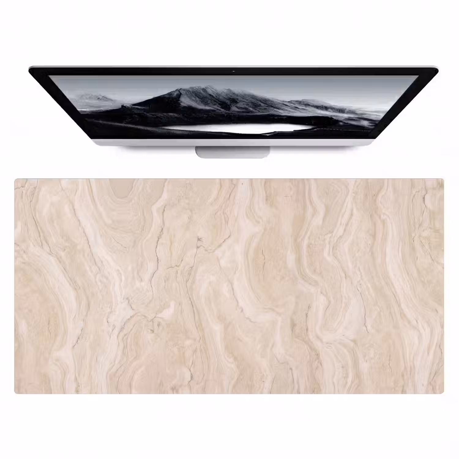 Marmer - Patroon - Beige - Steen - Abstract Muismat XXL klein -zzz3d