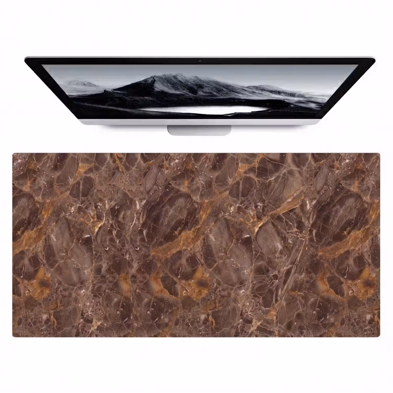 Marmer - Patroon - Natuur - Bruin - Goud Muismat XXL klein -zzz3d