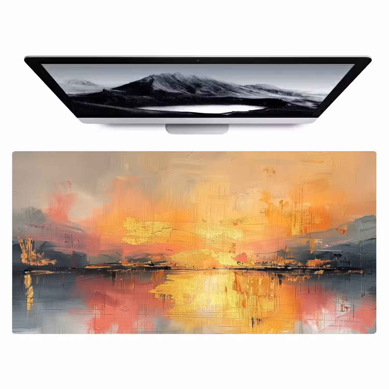 Modern - Abstract - Goud - Roze Muismat XXL klein -zzz3d