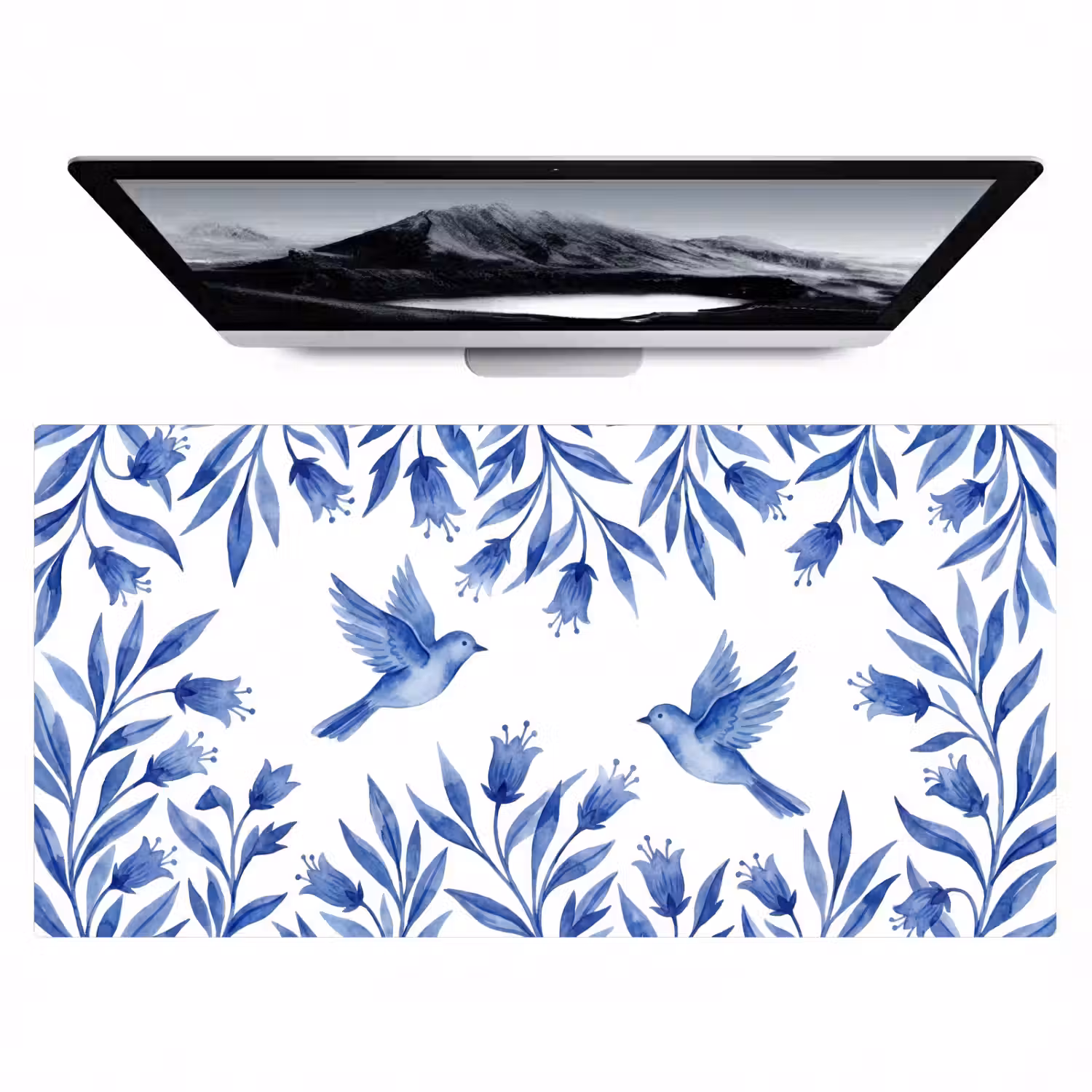 Modern - Vogels - Delfts - Blauw Muismat XXL klein -zzz3d