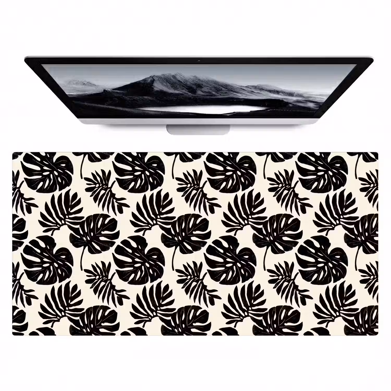 Modern - Monstera - Zwart Muismat XXL klein 681 -zzz3d