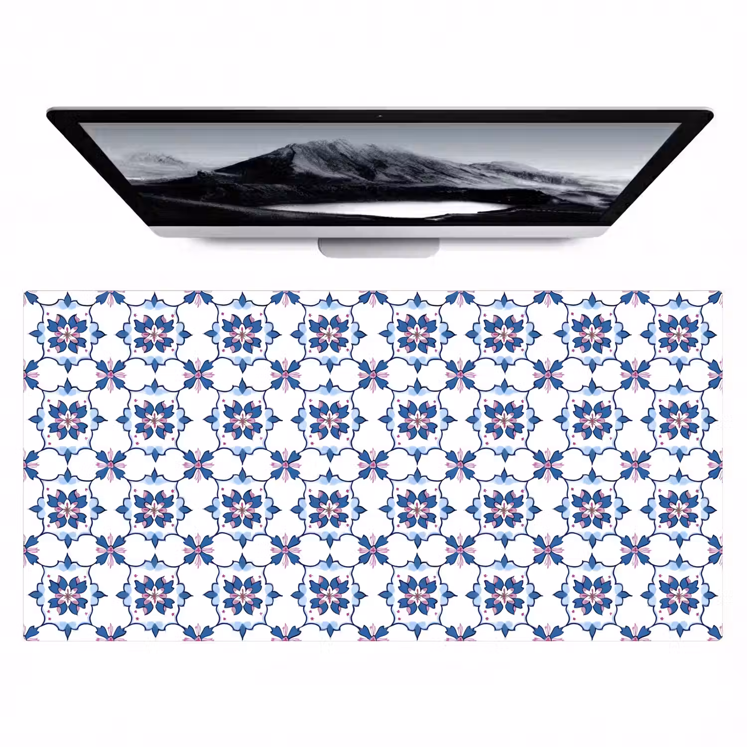 Modern - Patroon - Blauw - Roze Muismat XXL klein 681 -zzz3d