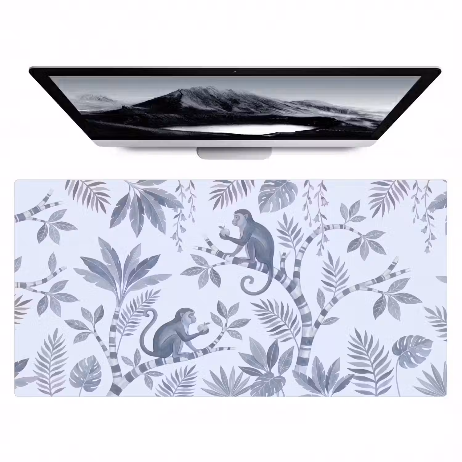 Aap - Boom - Bladeren - Jungle - Illustratie Muismat XXL klein -zzz3d