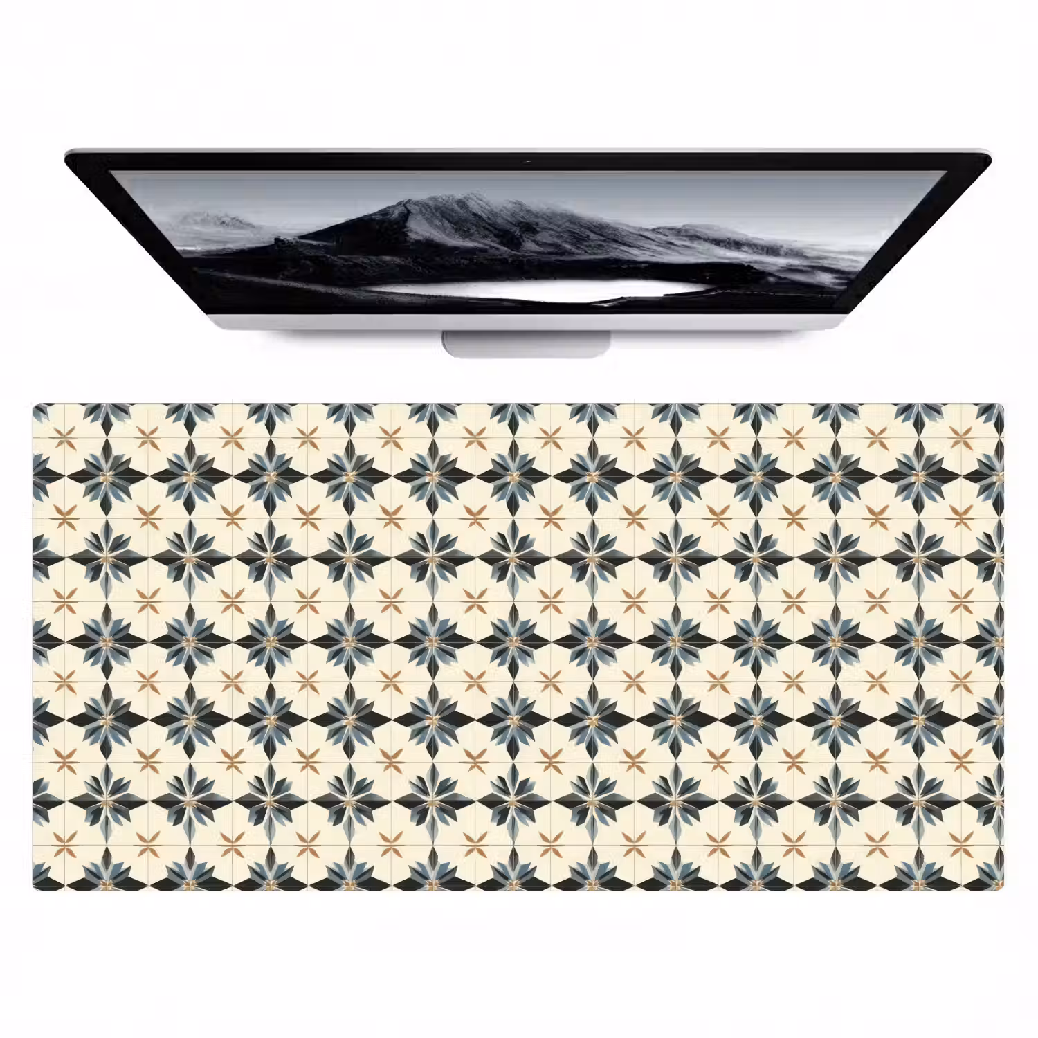 Sierlijk - Ornament - Blauw Muismat XXL klein 681 -zzz3d