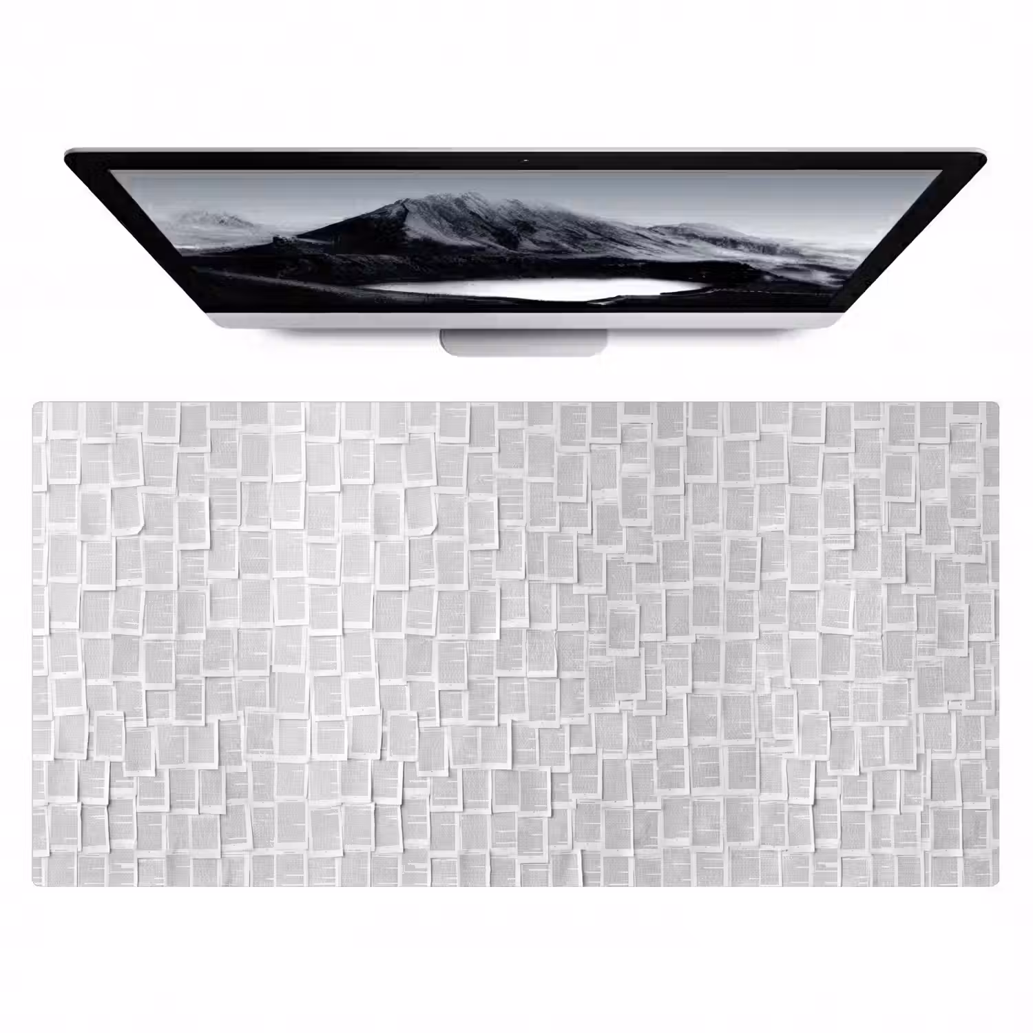 Papier - Overlappend - Textuur - Modern - Wit Muismat XXL klein -zzz3d