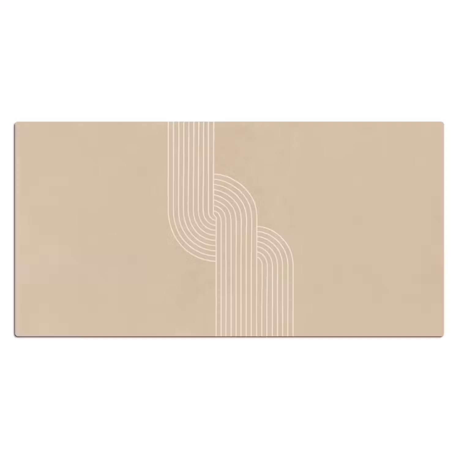 Parallelle lijnen - Lichte textuur - Beige Muismat XXL klein -3d_leeg