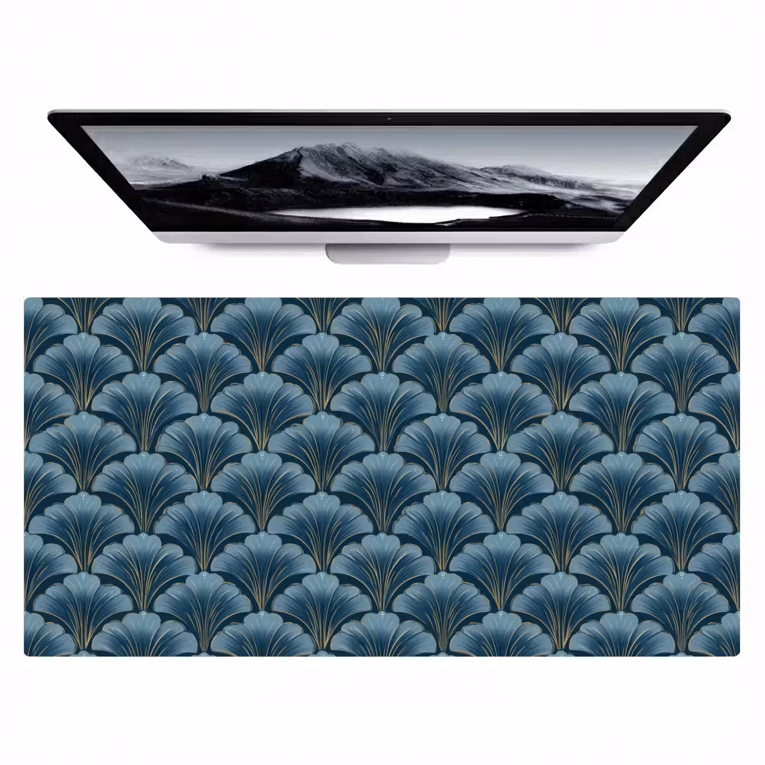 Patroon - Ginkgoblad - Blauw Muismat XXL klein 681 -zzz3d