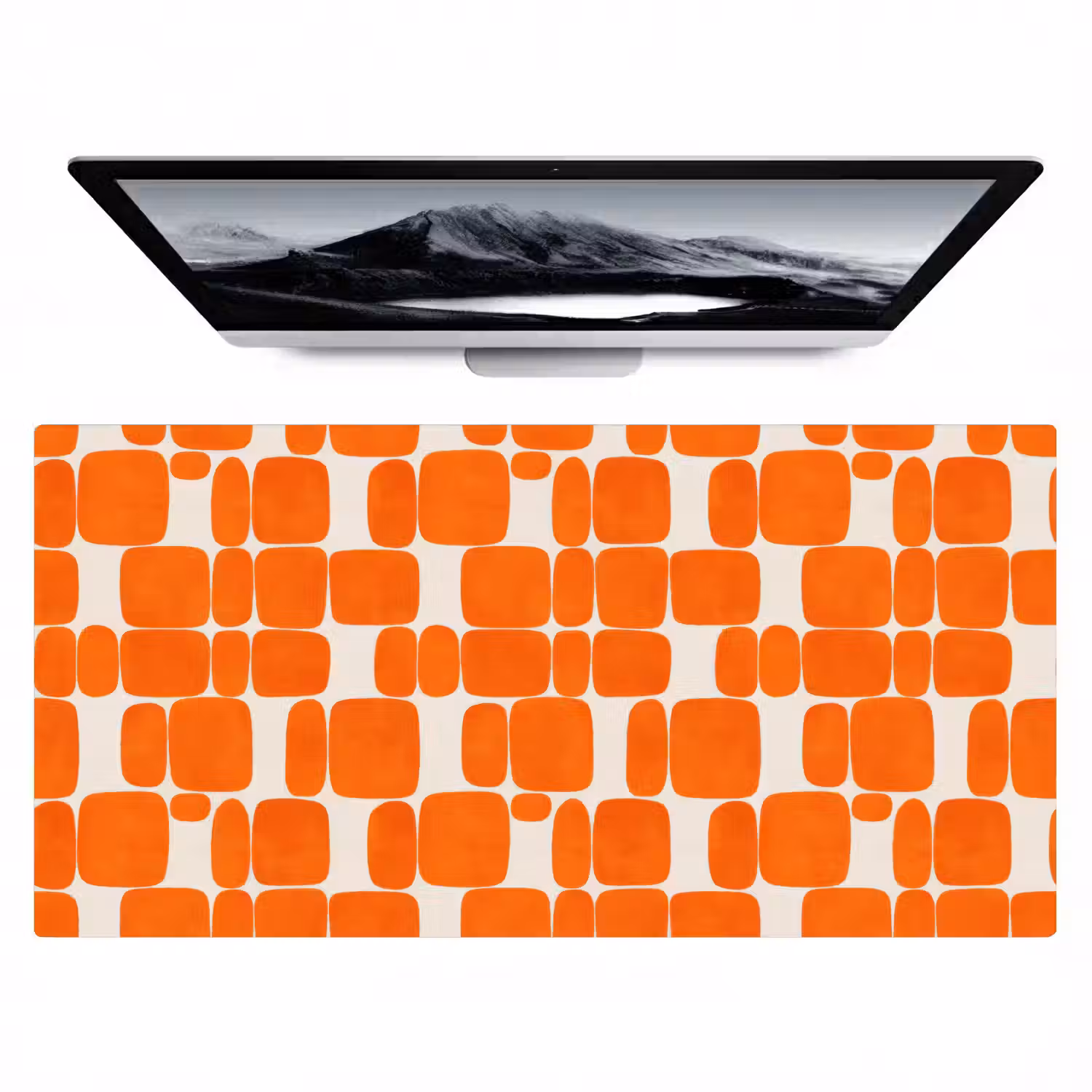 Patroon - Retro - Oranje Muismat XXL klein 681 -zzz3d
