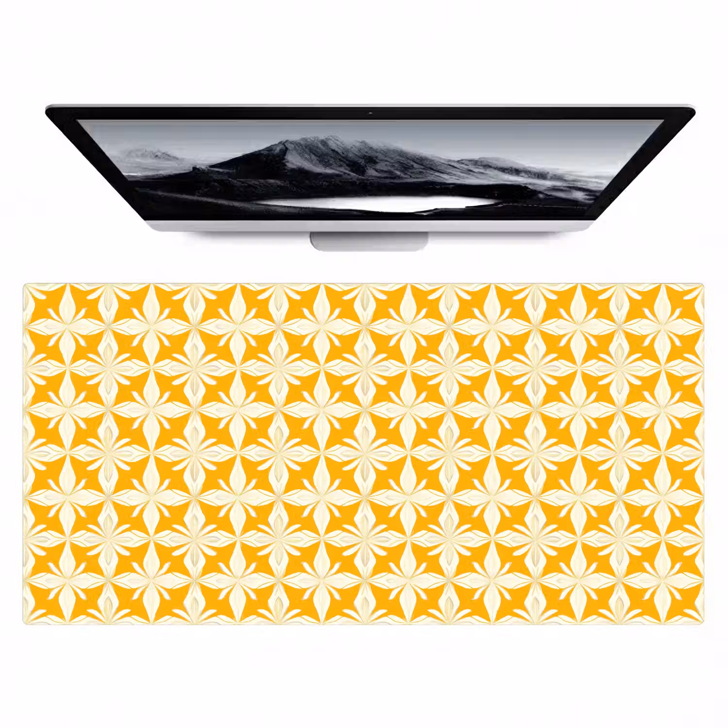 Patroon - Retro - Geel Muismat XXL klein 681 -zzz3d