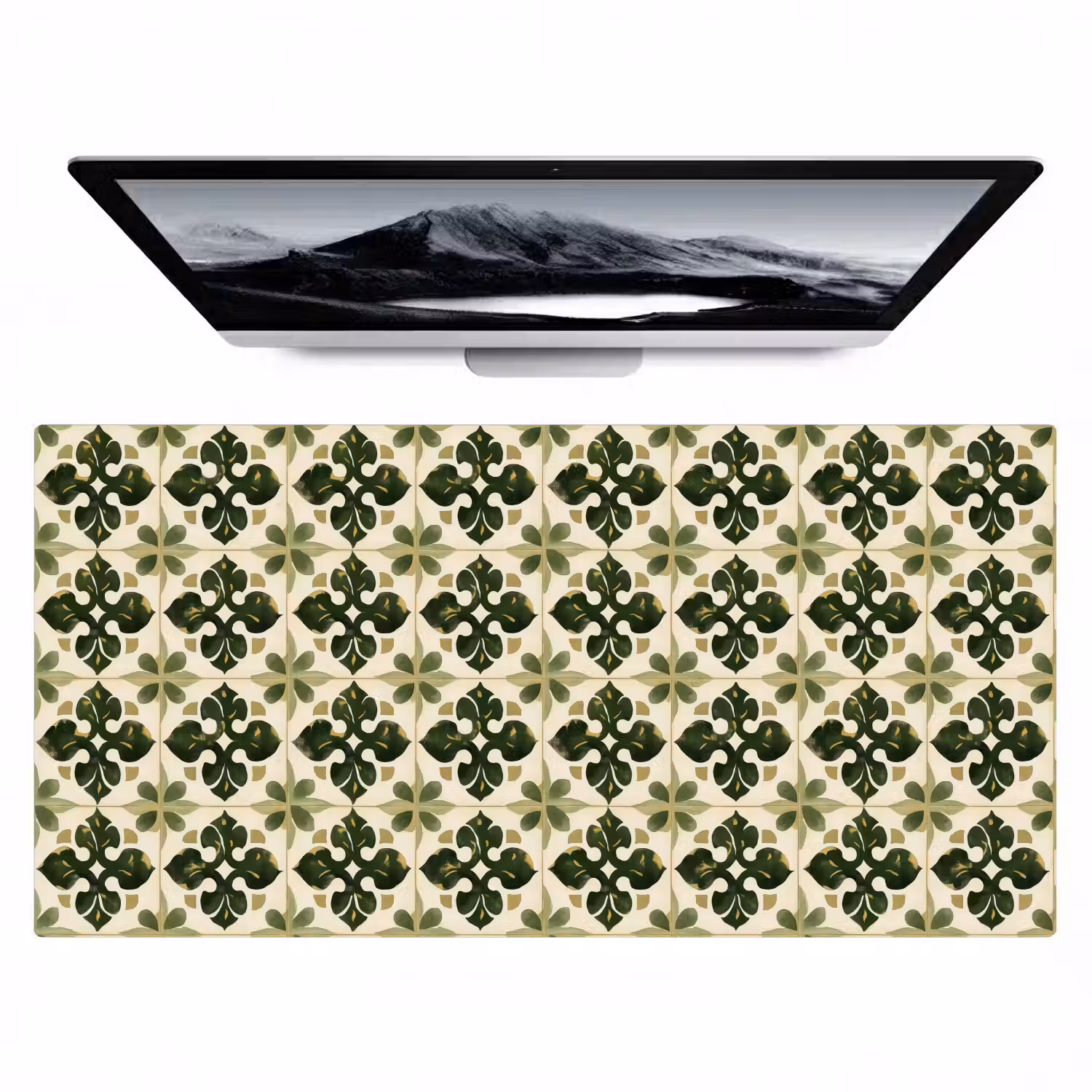 Patroon - Tegel - Groen Muismat XXL klein 681 -zzz3d