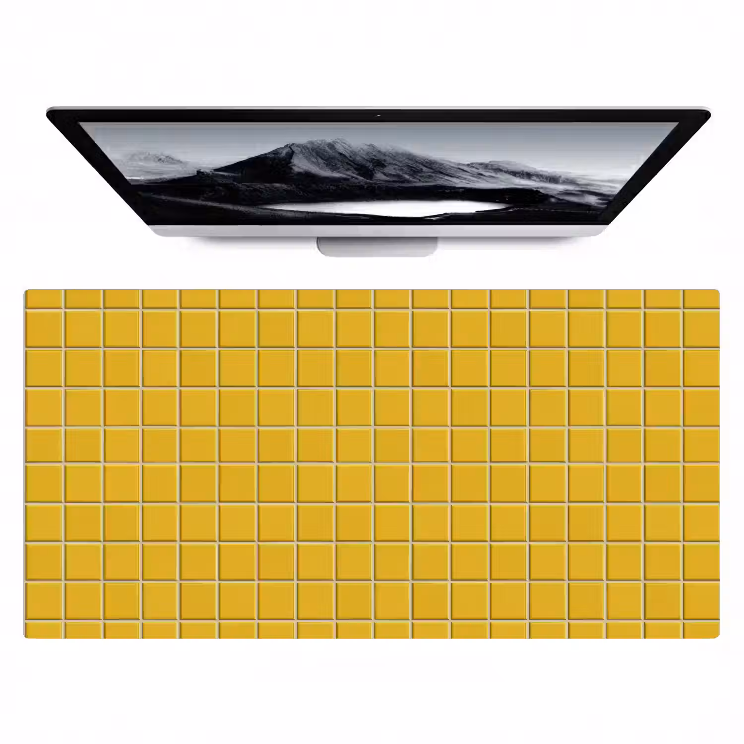 Patroon - Tegel - Okergeel Muismat XXL klein 681 -zzz3d