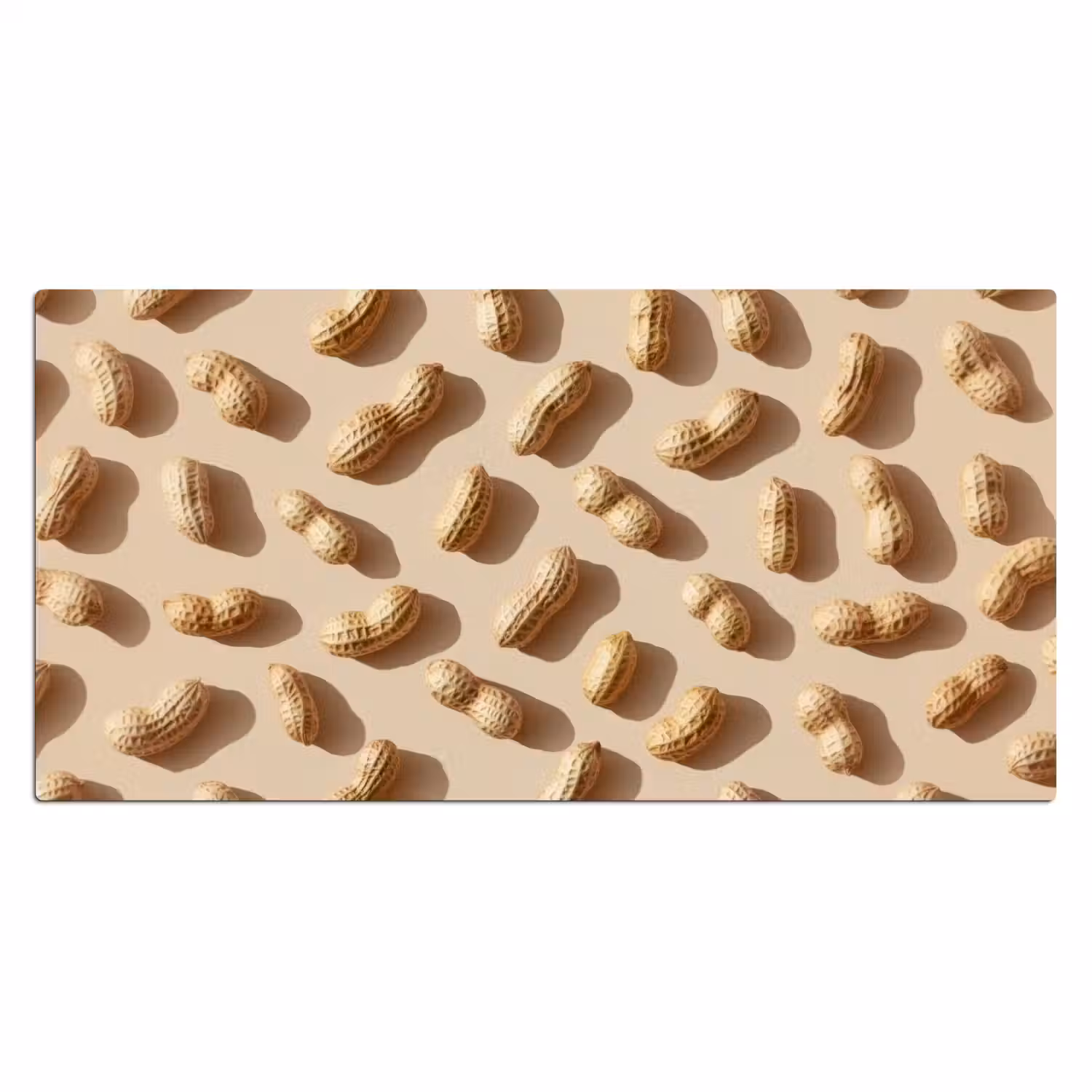 Pinda's - Patroon - Beige Muismat XXL klein -3d_leeg