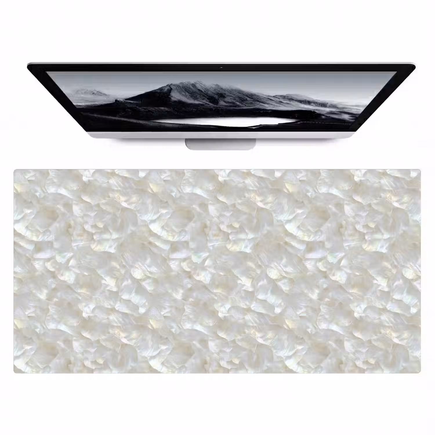 Parelmoerglans - Wit - Schelp Muismat XXL klein 681 -zzz3d