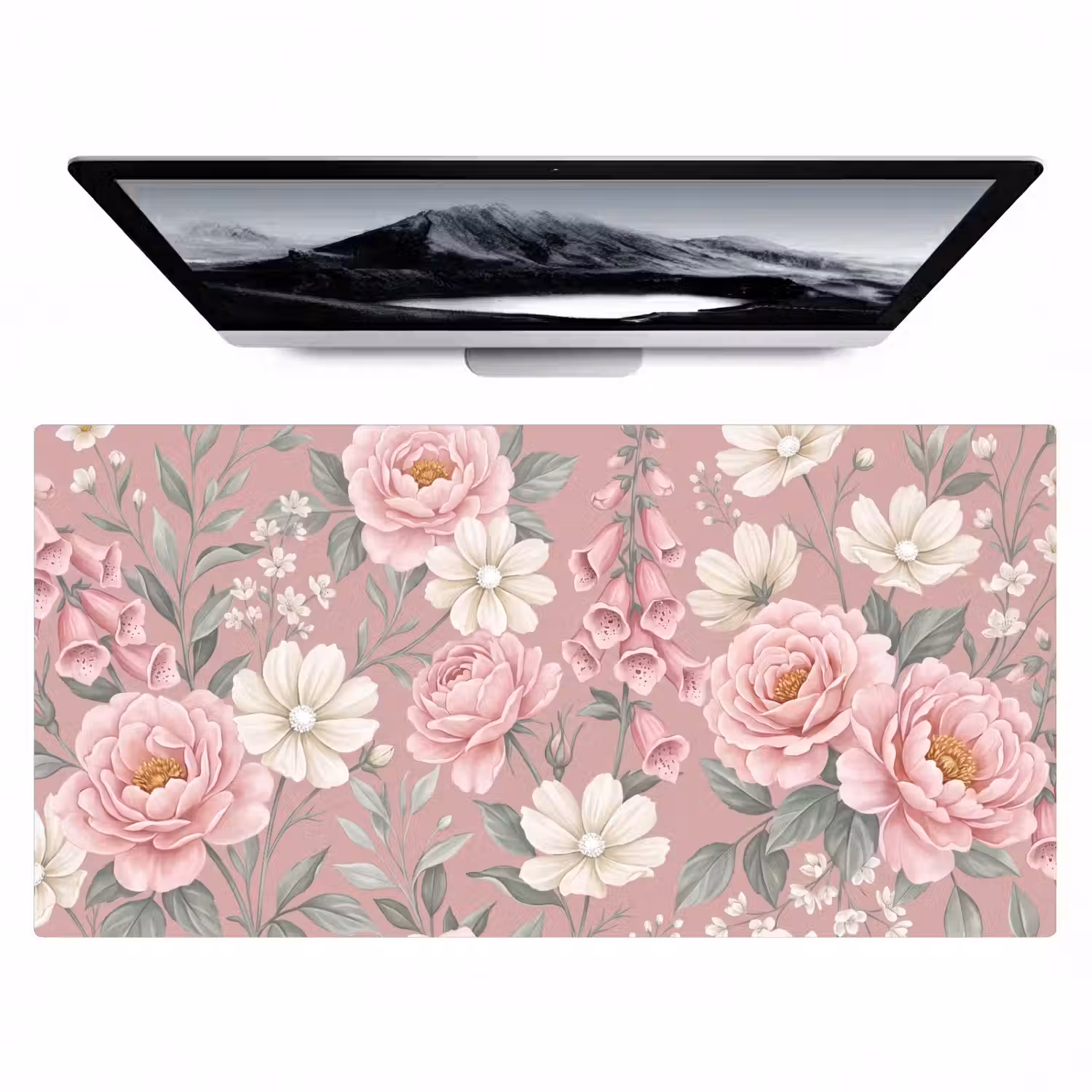 Pioenrozen - Vingerhoedskruid - Pink Muismat XXL klein -zzz3d
