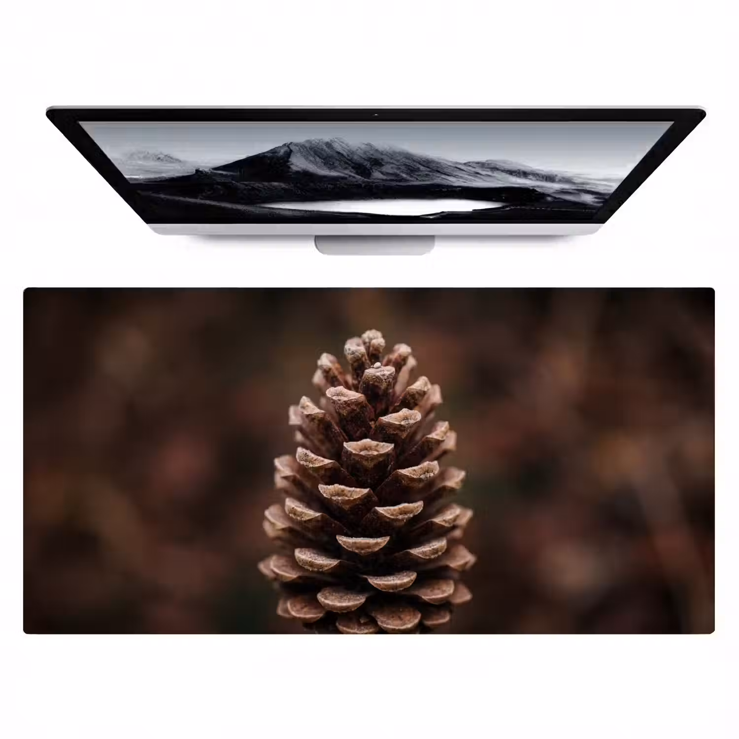 Dennenappel - Bos - Herfst - Bruin - Sfeervol Muismat XXL klein -zzz3d