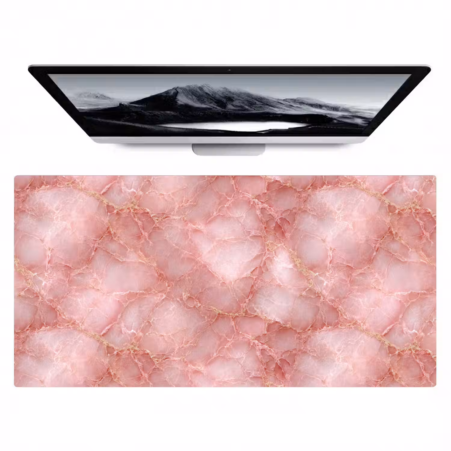 Roze - Kwarts - Goud - Marmer Muismat XXL klein 681 -zzz3d