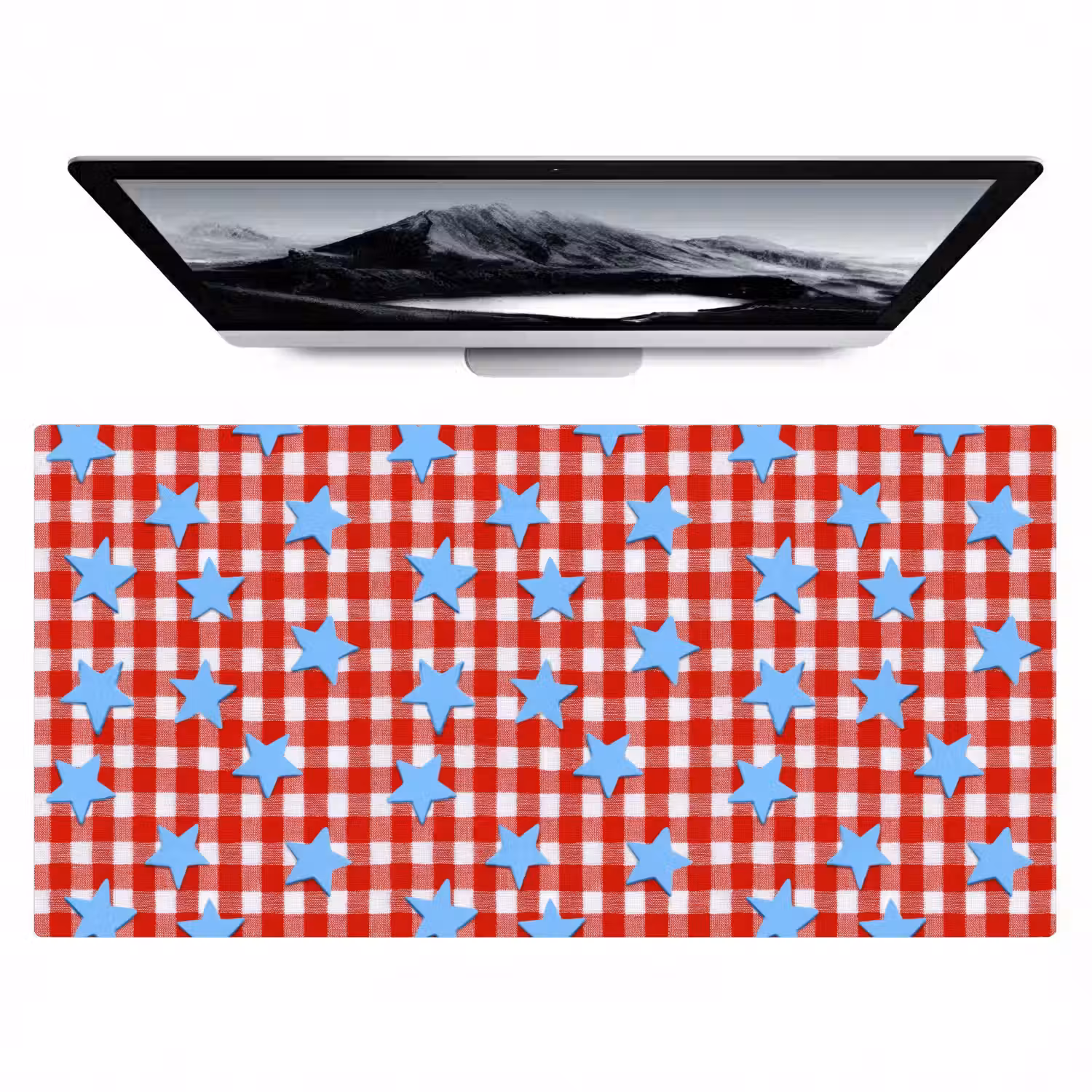 Ruit - Sterren - Rood Muismat XXL klein 681 -zzz3d